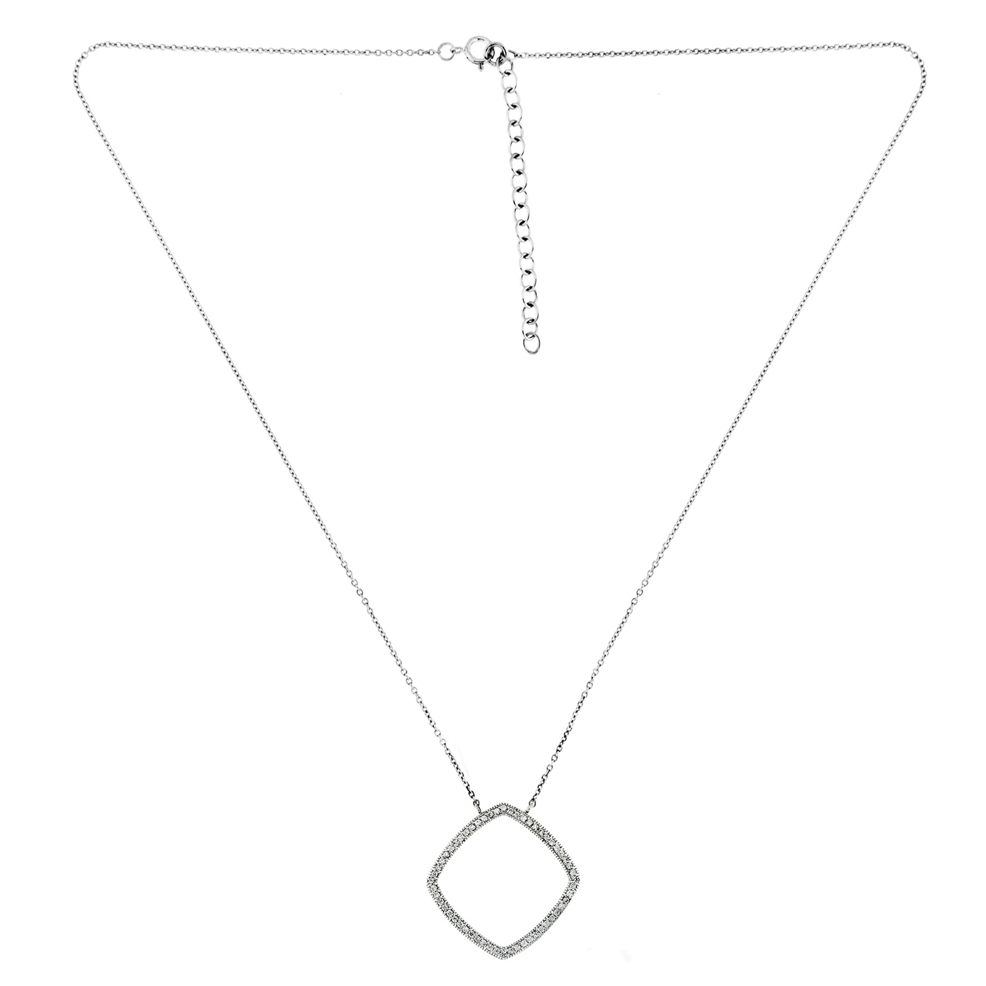 Smart Jewel Collier »Collier Mittelteil Raute mit Zirkonia Steinen, Silber 925«