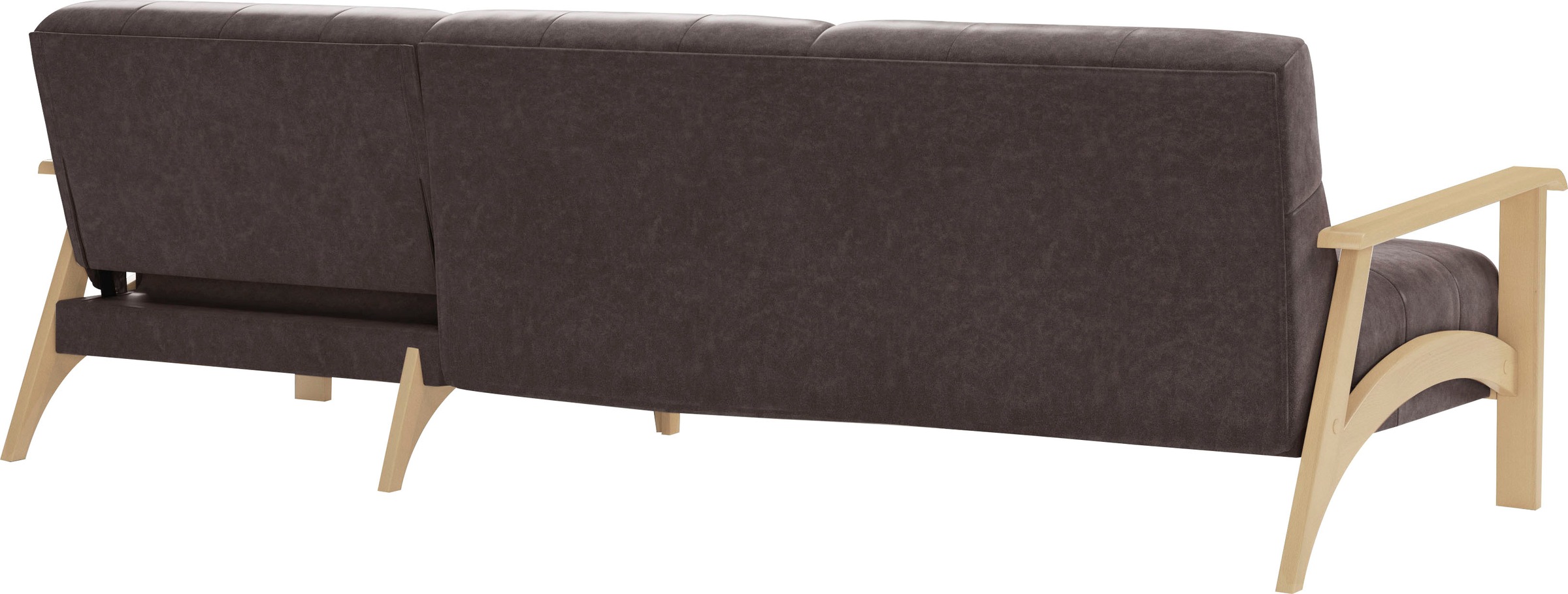 sit&more Ecksofa »Billund L-Form«, Armlehnen aus Buchenholz in natur, verschiedene Bezüge und Farben