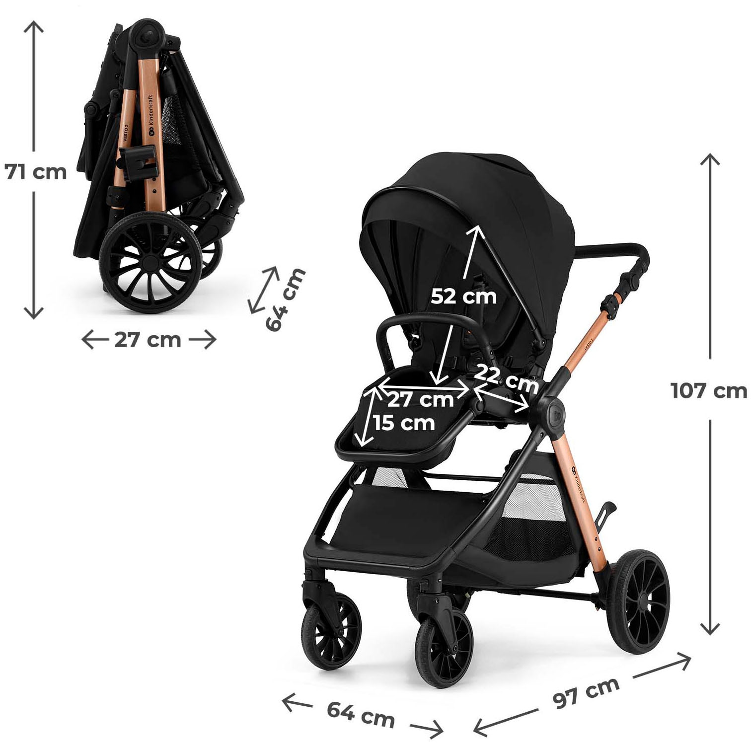 Kinderkraft Kinder-Buggy »VESTO 2« 22 kg