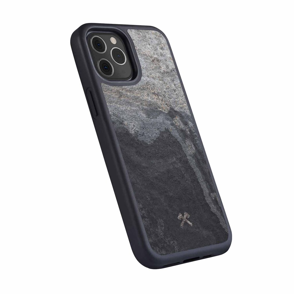 Woodcessories Smartphone-Hülle »Bumper Case Stone«, iPhone 12-iPhone 12 Pro, 15,5 cm (6,1 Zoll)