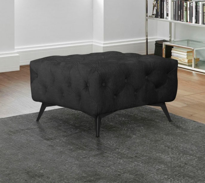 Leonique Polsterhocker »Glynis«, aufwändige Knopfheftung, moderne Chesterfield Optik, Fußfarbe wählbar