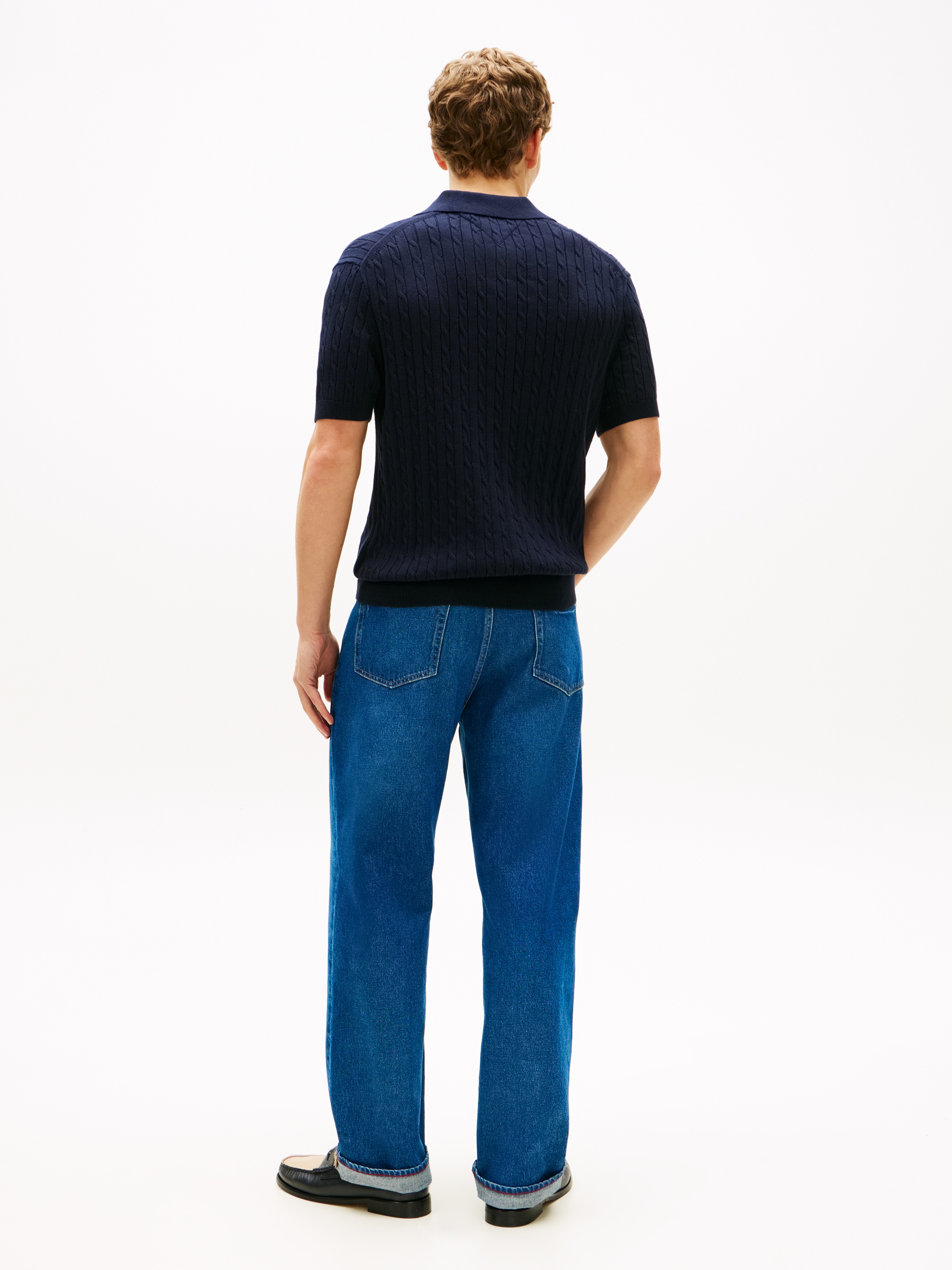 Tommy Hilfiger Poloshirt »CABLE SHORT SLEEVE POLO« regular fit, Zopfmuster