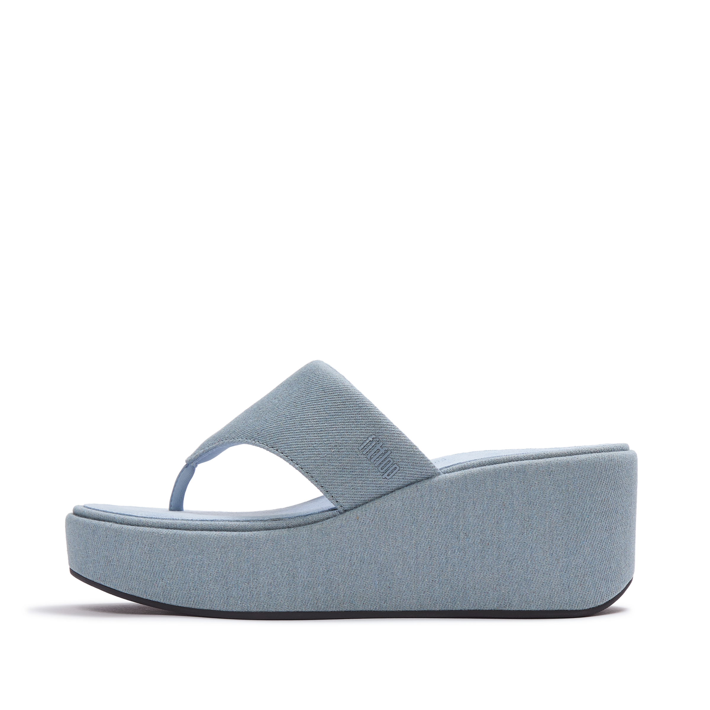 Fitflop Dianette »PLATFFORMS DENIM WEDGE TOE-POST SANDALS«  Plateau, Zehensteg, Sommerschuh mit weichem Zehensteg