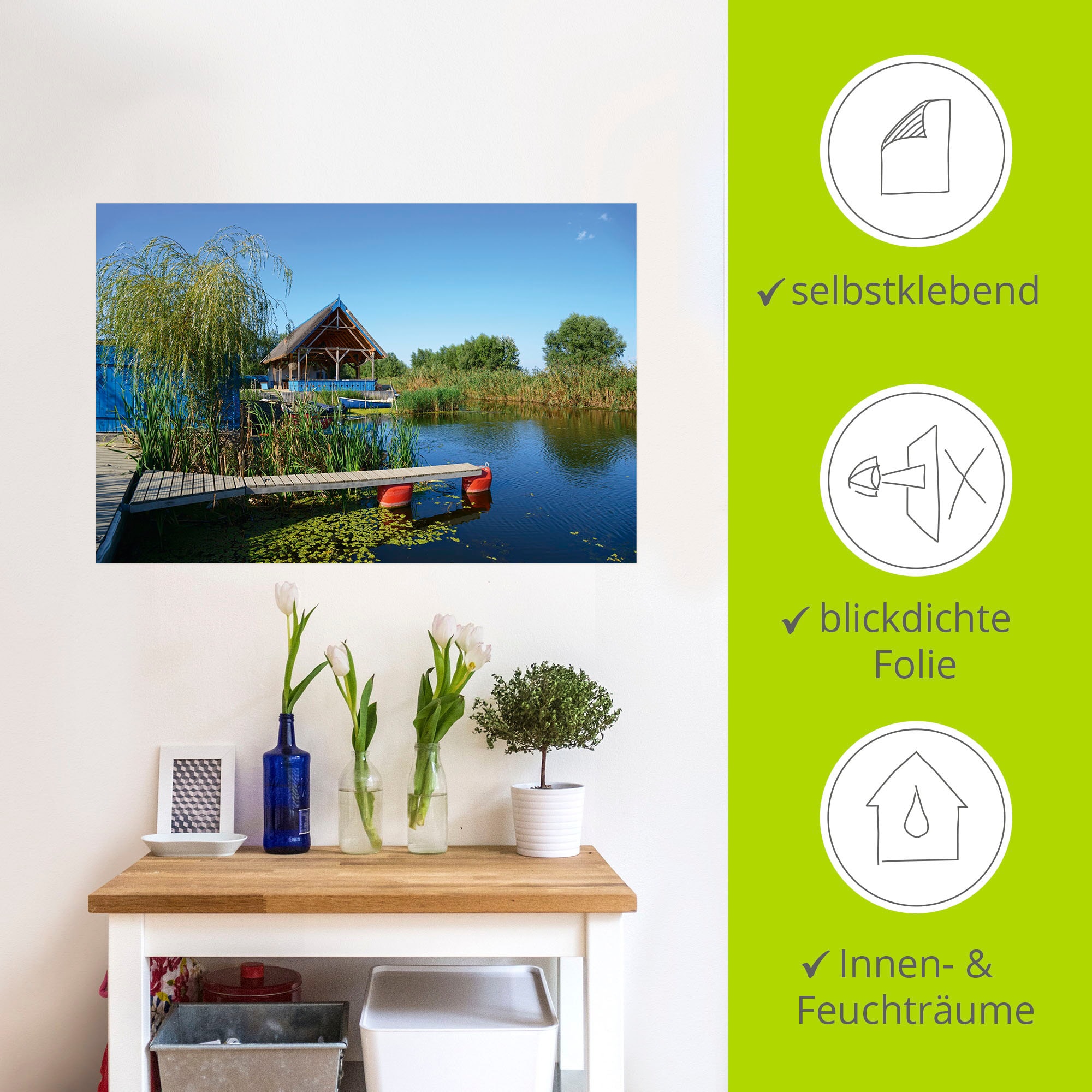 Artland Wandbild »Donaukanal, Dunavatu de Jos, Dobrudscha«, Gewässer, (1 St.), als Alubild, Leinwandbild, Wandaufkleber oder Poster in versch. Größen