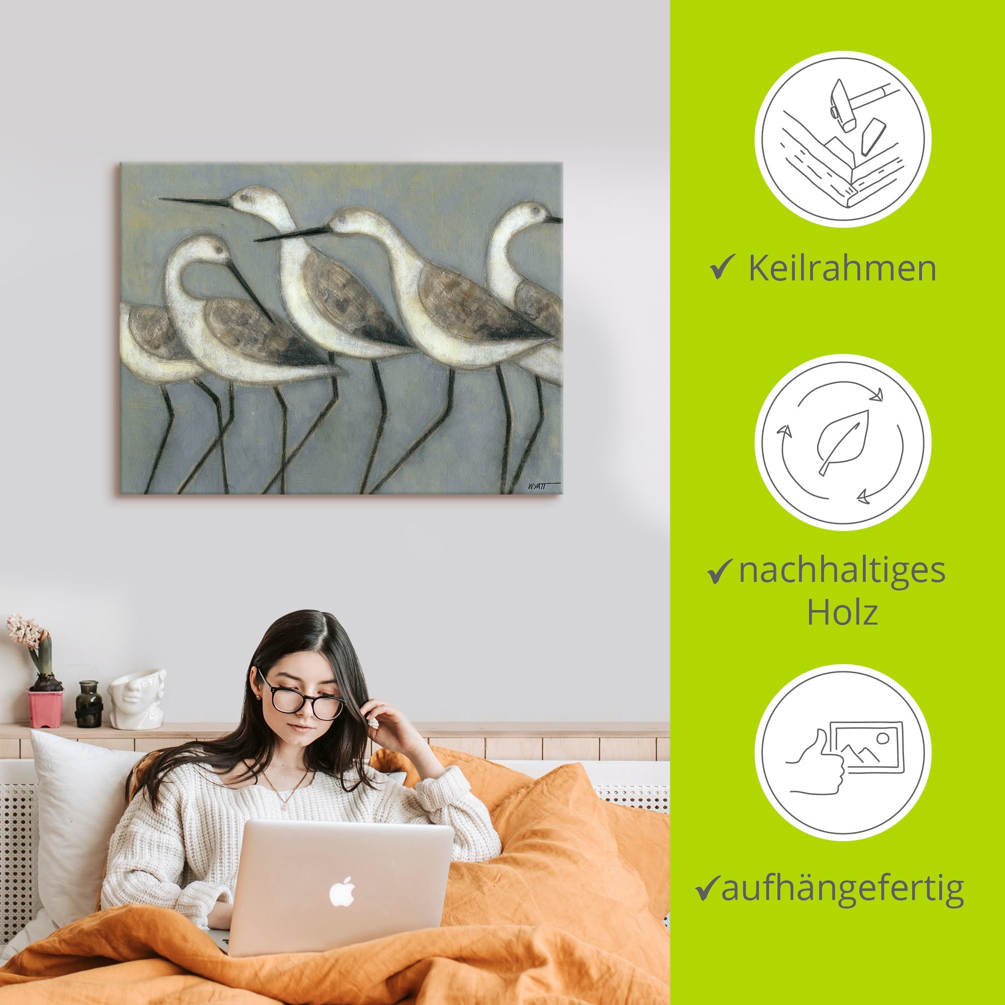 Artland Wandbild »Küstenvögel I«, Vögel, (1 St.), als Alubild, Outdoorbild, Leinwandbild, Poster in verschied. Größen