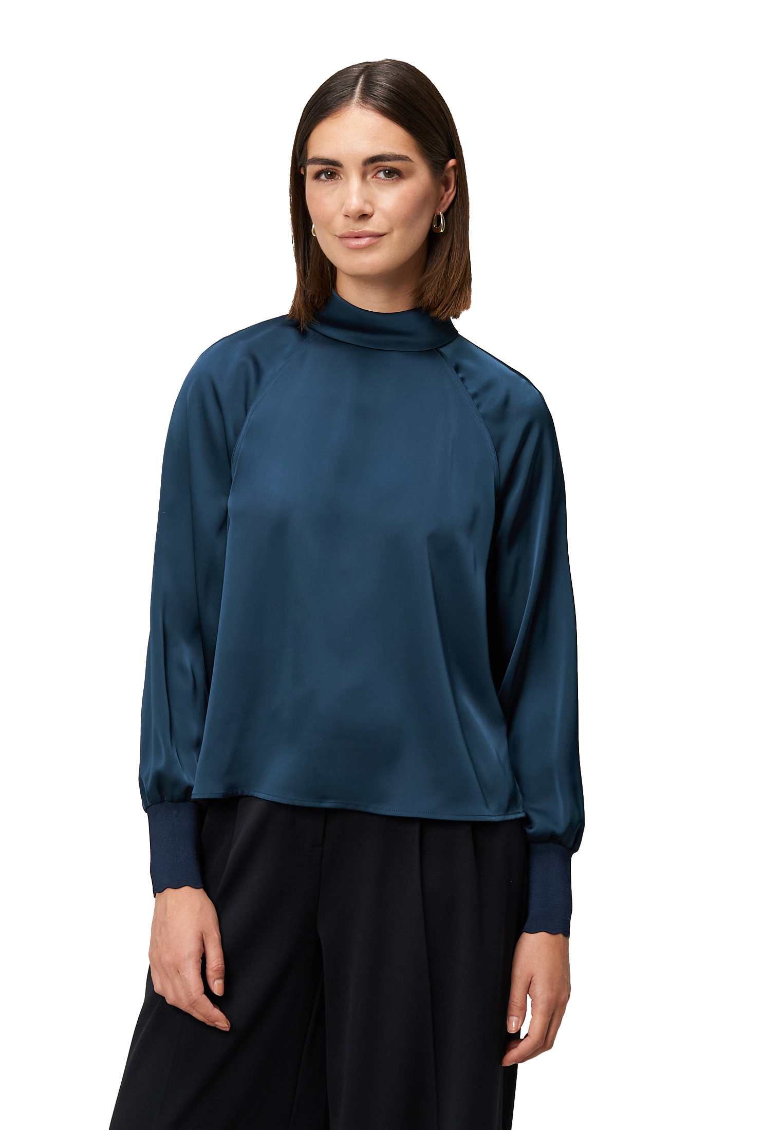 Zero Satinbluse »Satinbluse mit Stehkragen«