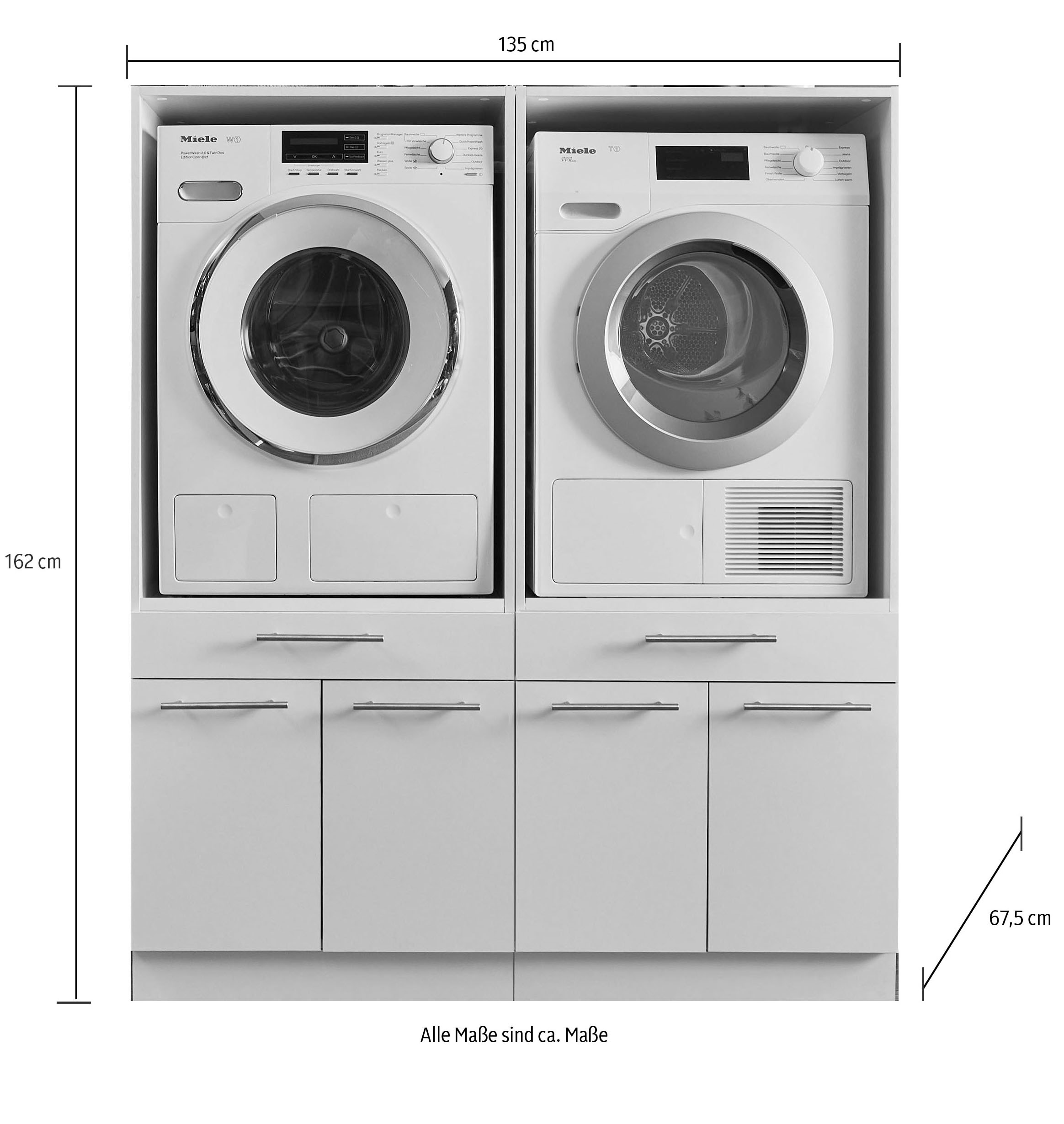 Laundreezy Mehrzweckschrank-Set »LAUNDREEZY LDSK2«, Breite 135 cm