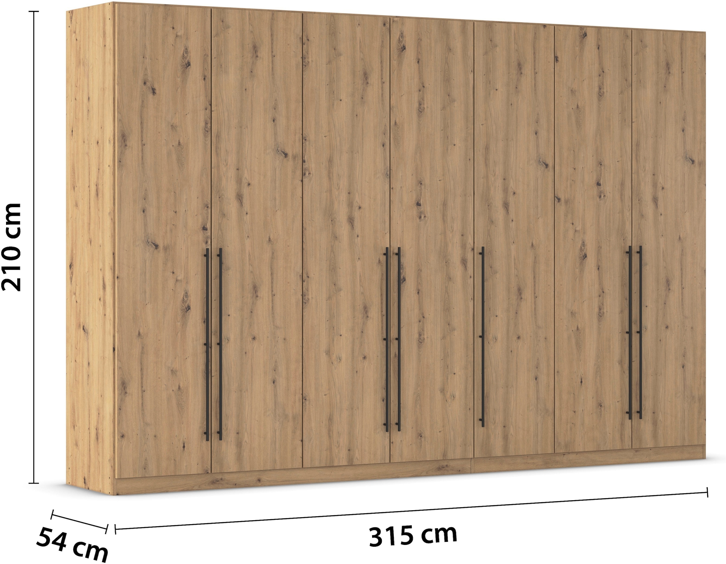 rauch Kleiderschrank »Drehtürenschrank Schrank Garderobe Wäscheschrank Schlafzimmer AVOLA«, (in 3 verschiedenen Ausstattungen BASIC/CLASSIC/PREMIUM), mit hochwertigen Stangengriffen in Schwarz aus Metall MADE IN GERMANY