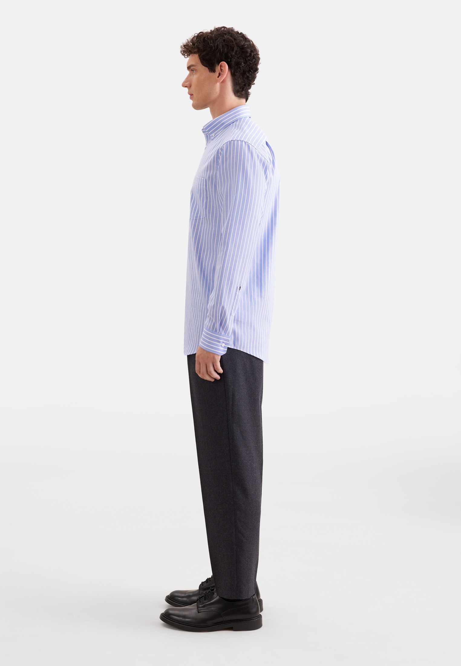 seidensticker Businesshemd »Schwarze Rose« Regular 1/1 Button-Down-Kragen Gestreift