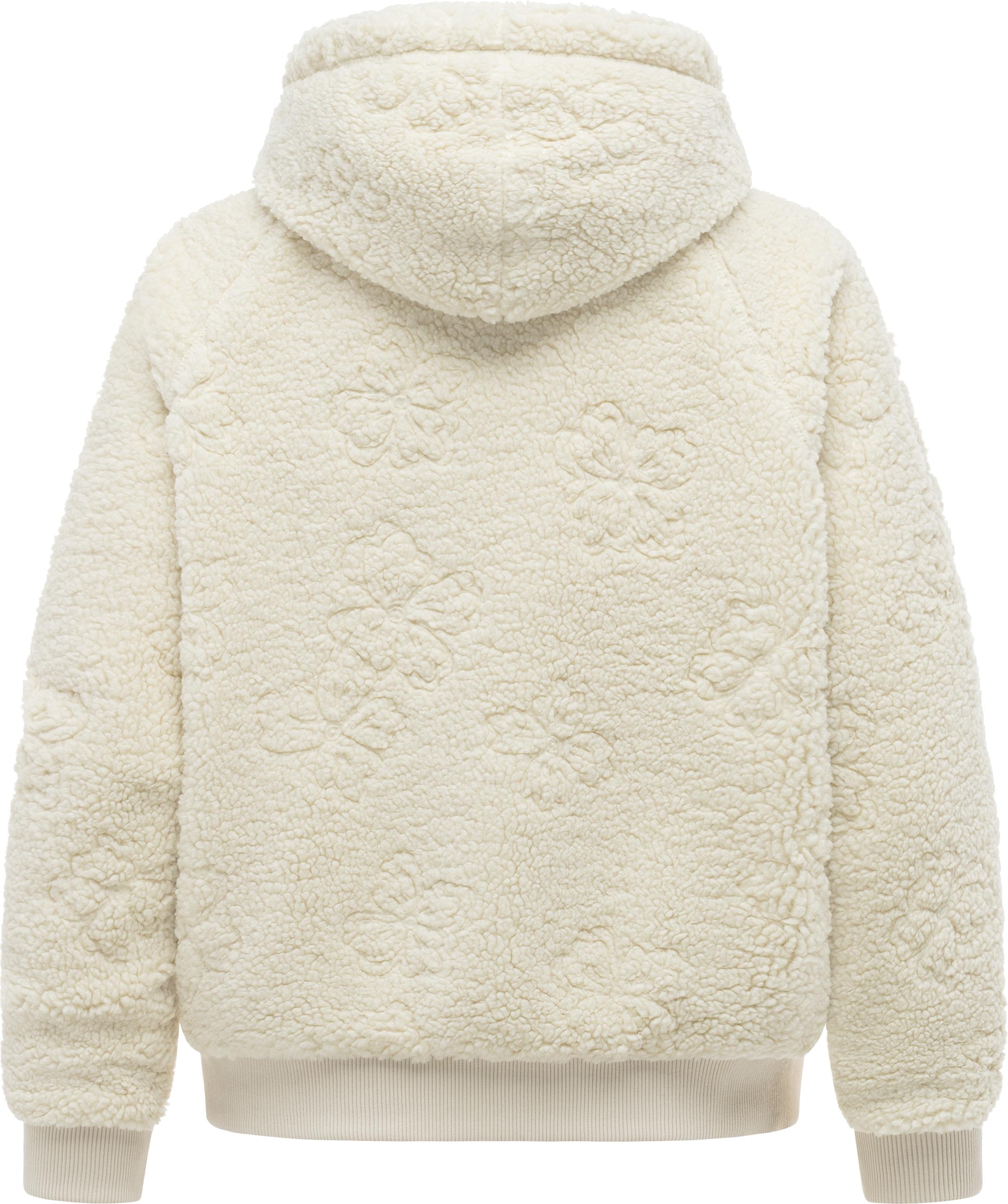 Ragwear Plüschjacke »Plüschjacke Taliana Emboss Y« mit Kapuze Leichte Teddyjacke mit verstellbarer Kapuze, winddicht