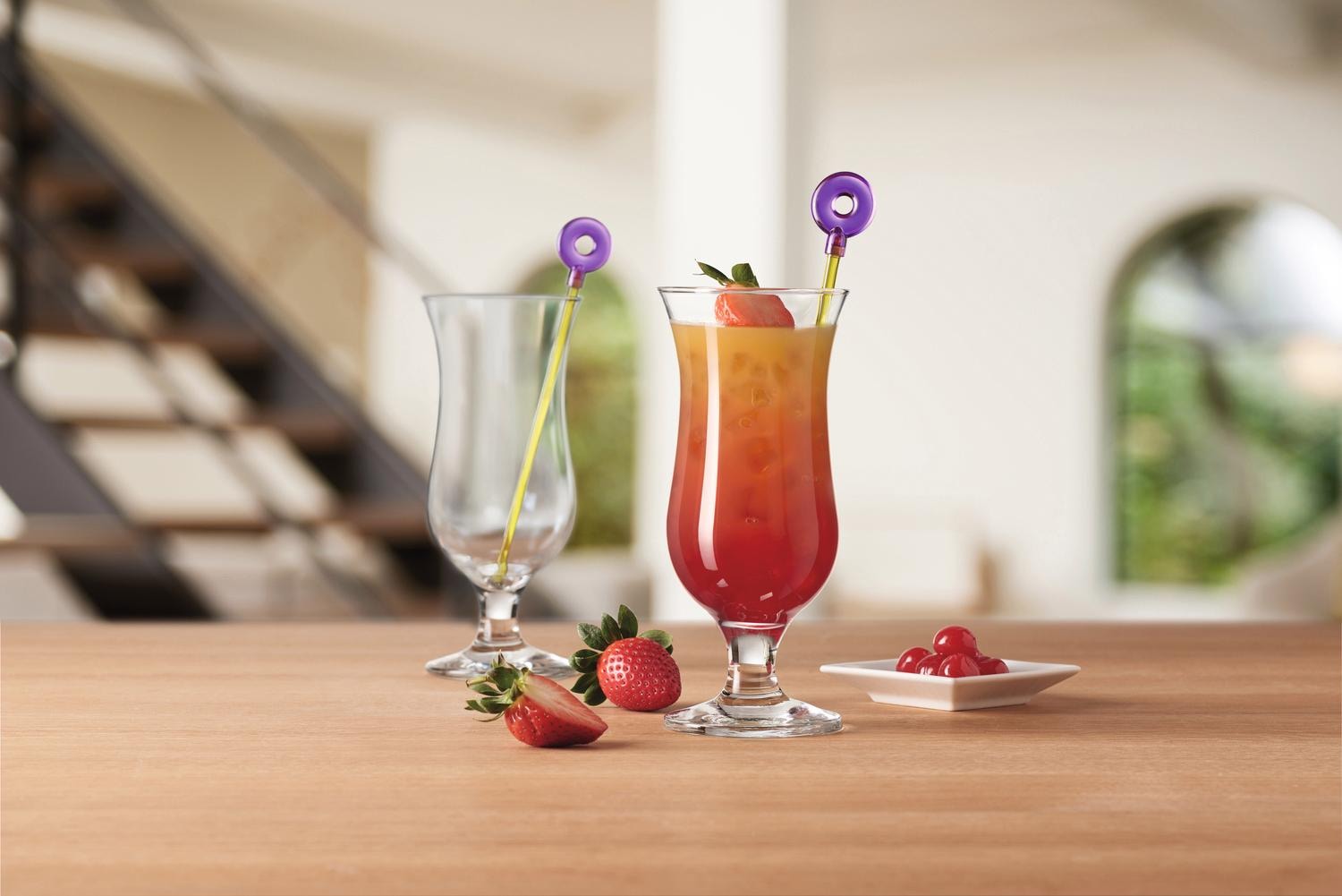 LEONARDO Cocktailglas »Hurricane«, (Set, 12 tlg., 6 Gläser, 6 Rührer), (6 Gläser, 6 Rührer), 330 ml