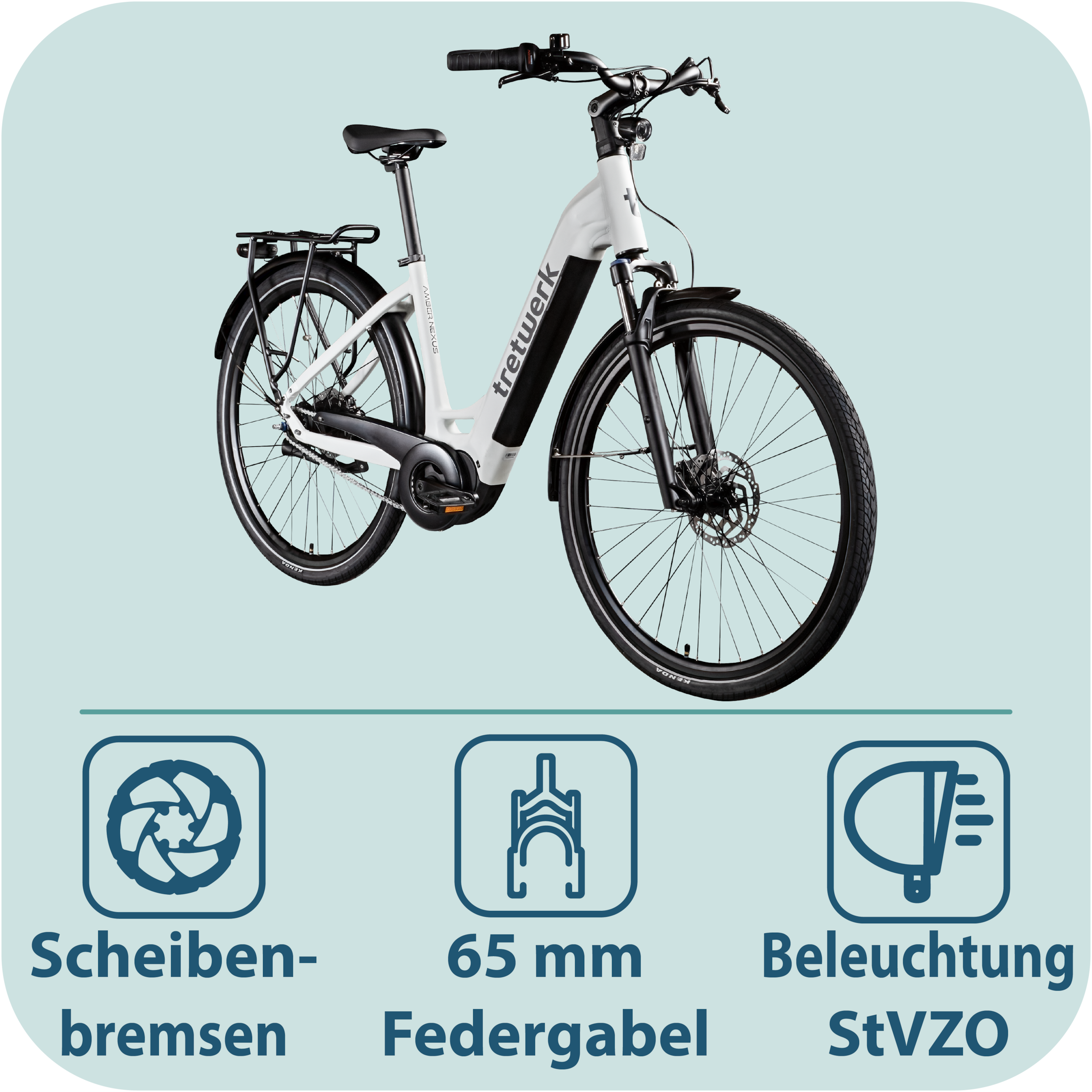 Tretwerk »Amber Nexus« 8 Gang Nabenschaltung Mittelmotor 250 W Tretwerk Amber Nexus E Bike Damen 28 Zoll Elektrofahrrad 155 - 185cm