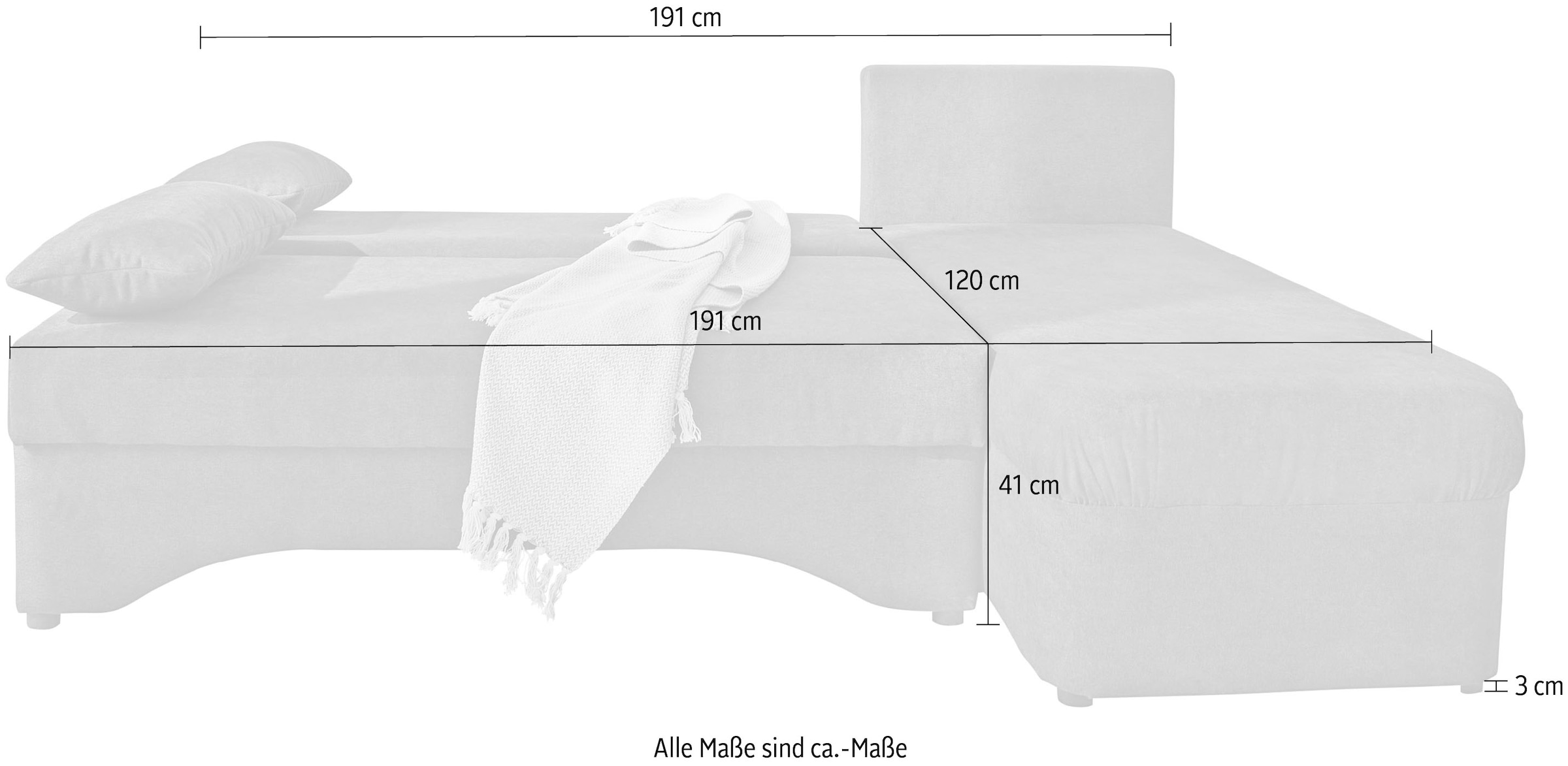 Jockenhöfer Gruppe Ecksofa »Starlight, L-Form, mit indirekter dimmbarer LED-Beleuchtung«, Gästebettfunktion; Stauraum/Bettkasten, mit Kissen