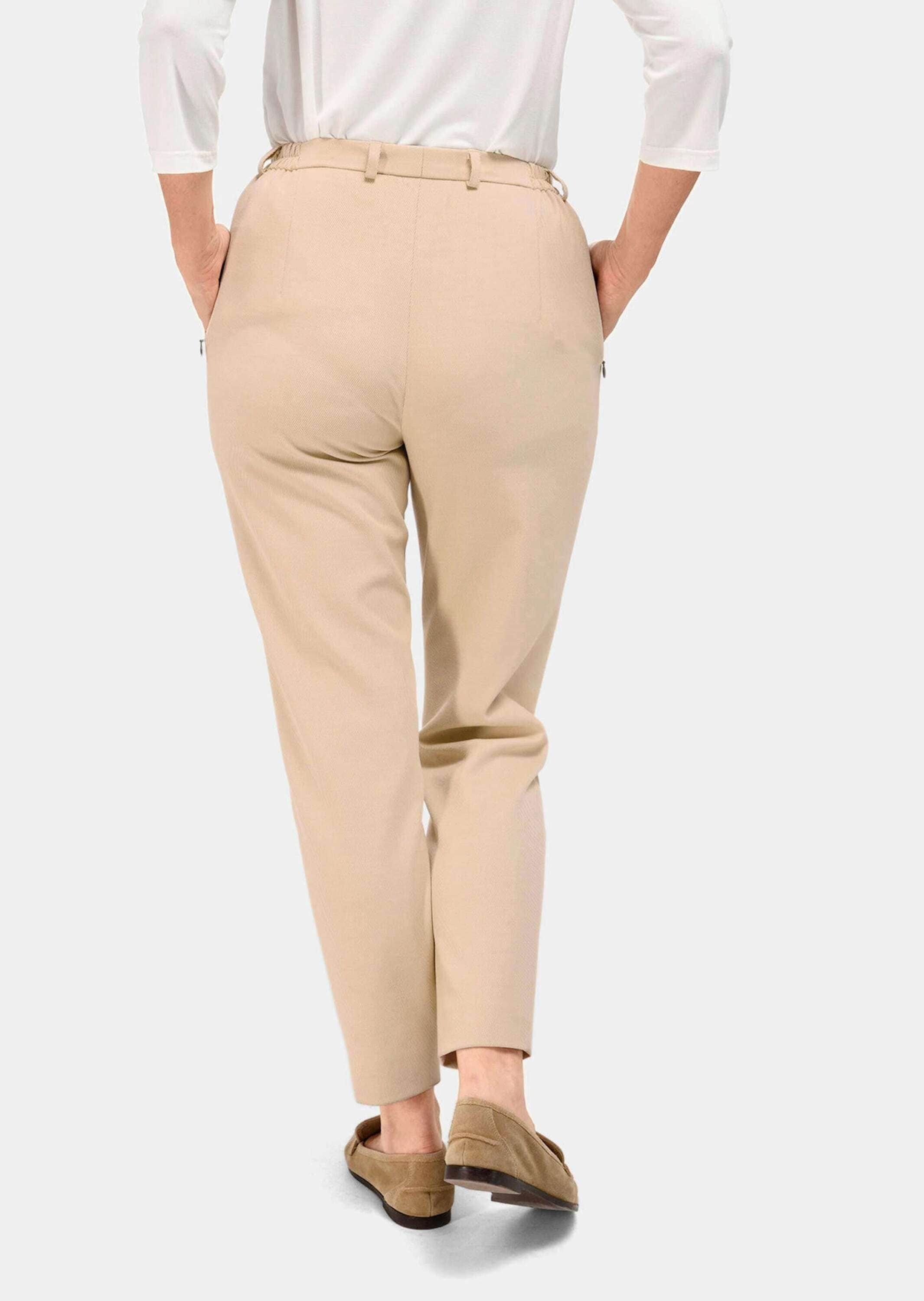 GOLDNER Stoffhose »Kurzgröße Hose Anna mit Rippenstruktur«