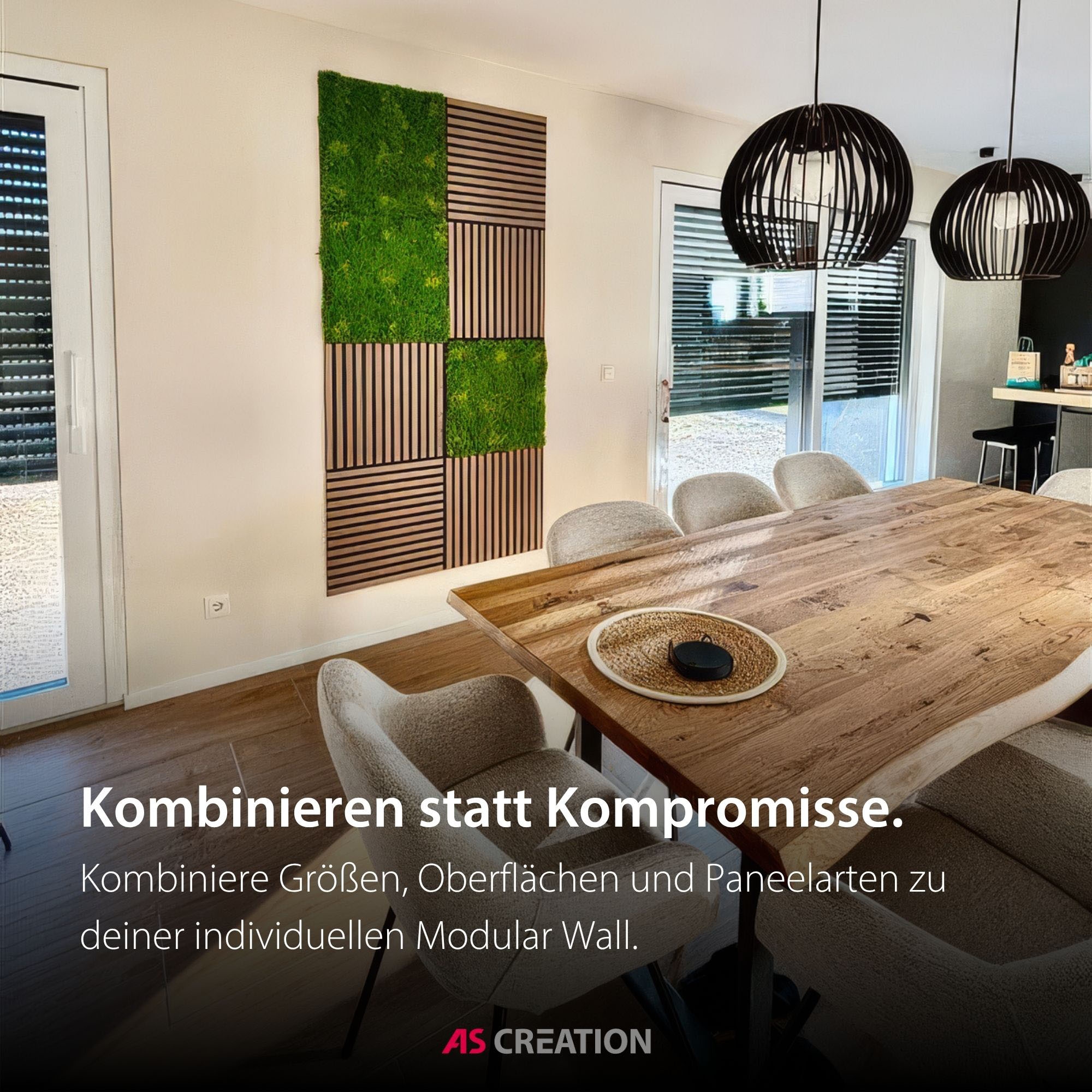 Architects Paper Schallschutzpaneel »A.S. Création Modular Wall Akustikpaneel Holzlamellen Eiche« 1 tlg. Echtholzfurnier auf rPET-Filz mit Schallabsorptionsklasse E