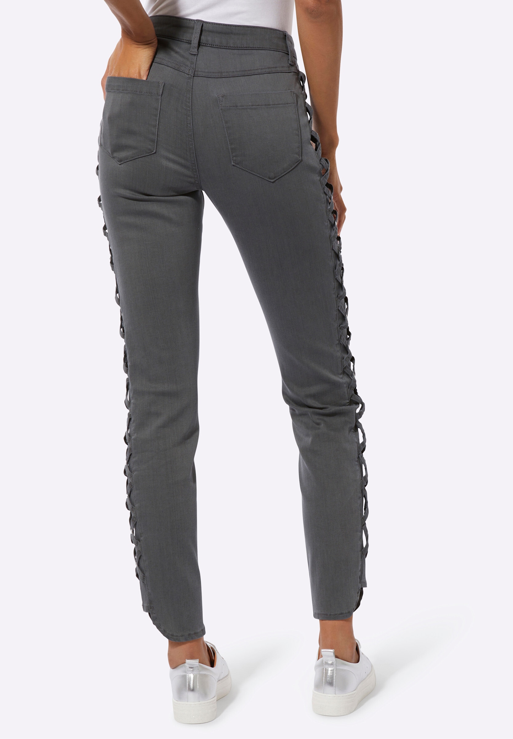 creation L 5-Pocket-Jeans »Lyocell-Baumwoll-Mix-Jeans 5-Pocket-Jeans mit Bändchen-Verzierung seitlich«