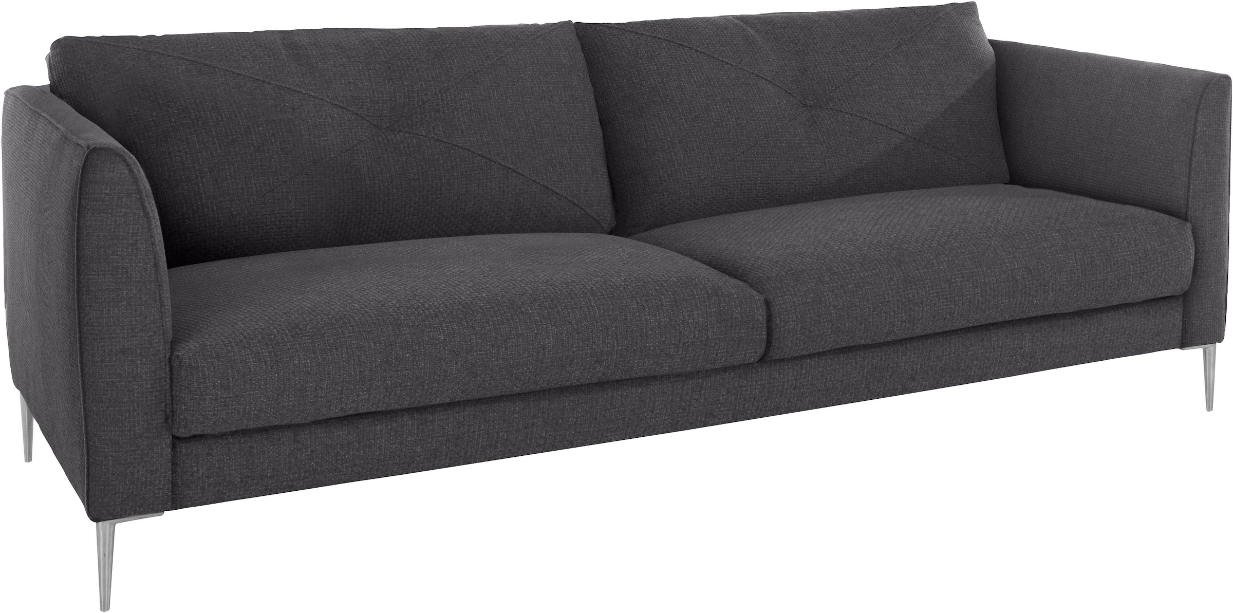 TRENDMANUFAKTUR 2,5-Sitzer »Chilltime, elegant und bequem, Komfortsitzhöhe 46cm, Breite 237cm« mit eleganter Kreuznaht in den Rückenkissen, Breite 237 cm