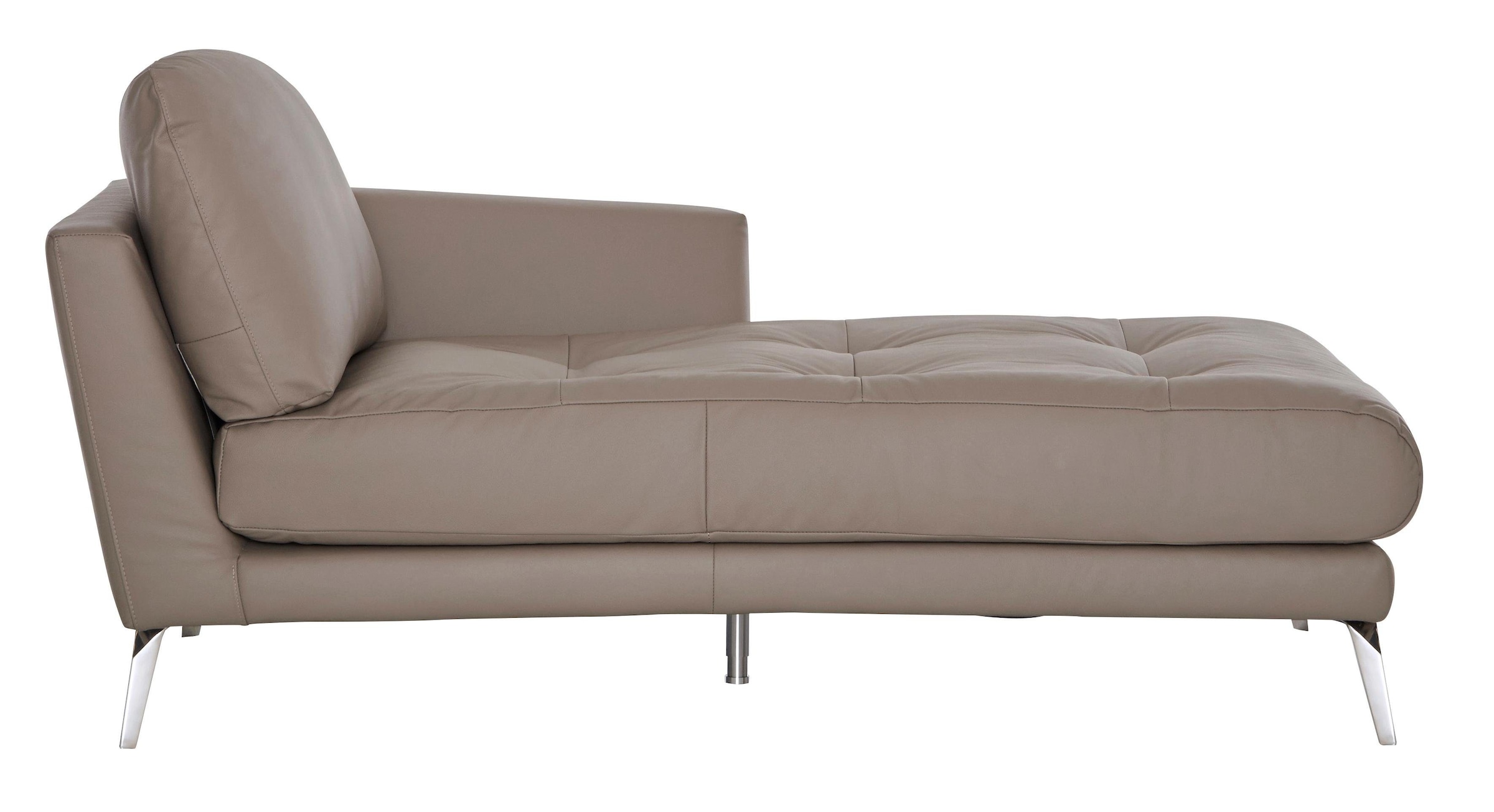 Chaiselongue »softy«, mit dekorativer Heftung im Sitz, Füße Chrom glänzend