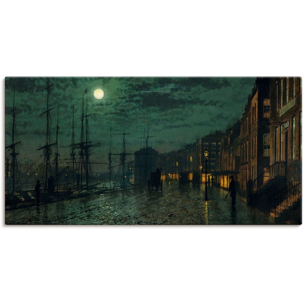Artland Leinwandbild »Docks bei Mondlicht.«, Großbritannien, (1 St.)
