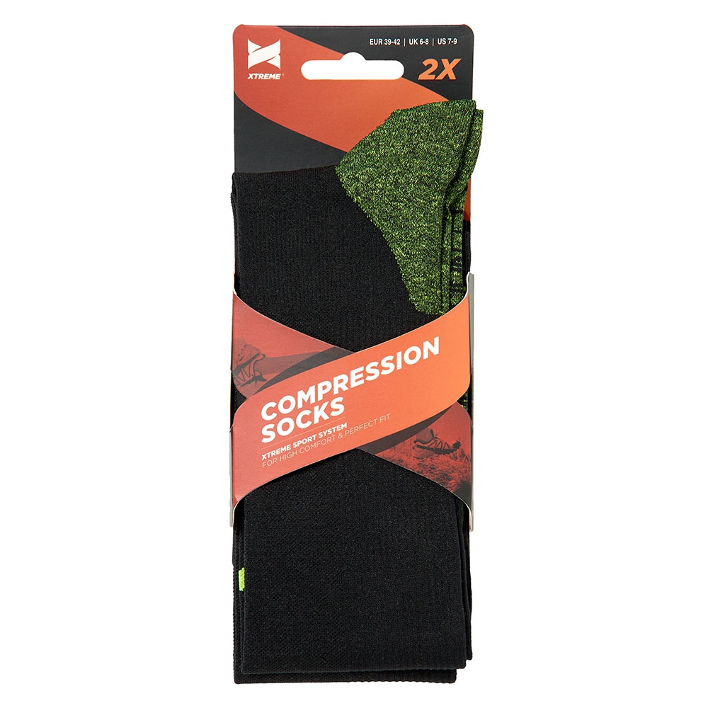 XTREME sockswear Kompressionsstrümpfe, (2), mit elastischer Rippstruktur