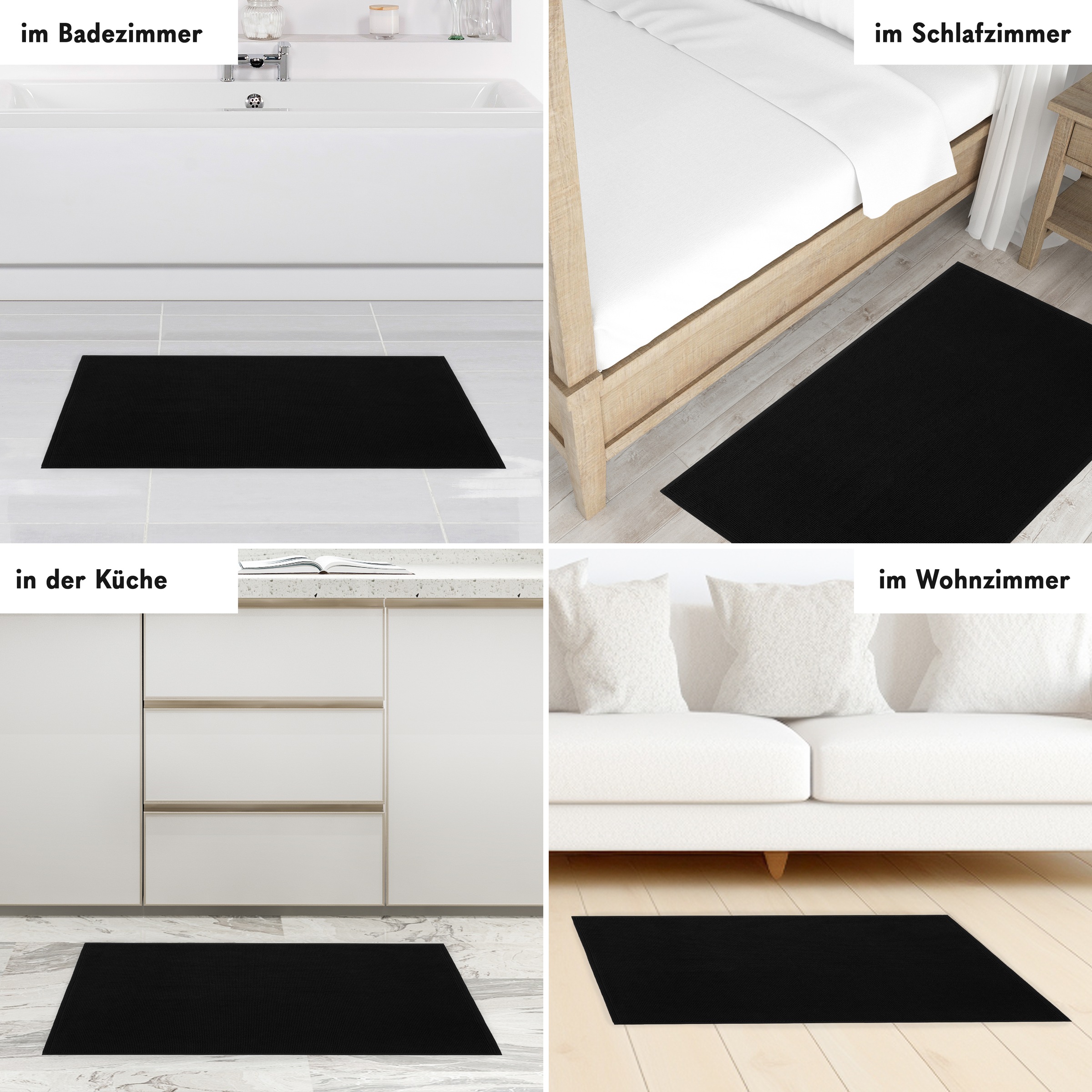 HAMMETEX Badematte »rutschfeste Badvorleger« Höhe 7,5 mm rutschhemmend beschichtet strapazierfähig einfarbig, 100% Baumwolle, in 2 Größen erhältlich