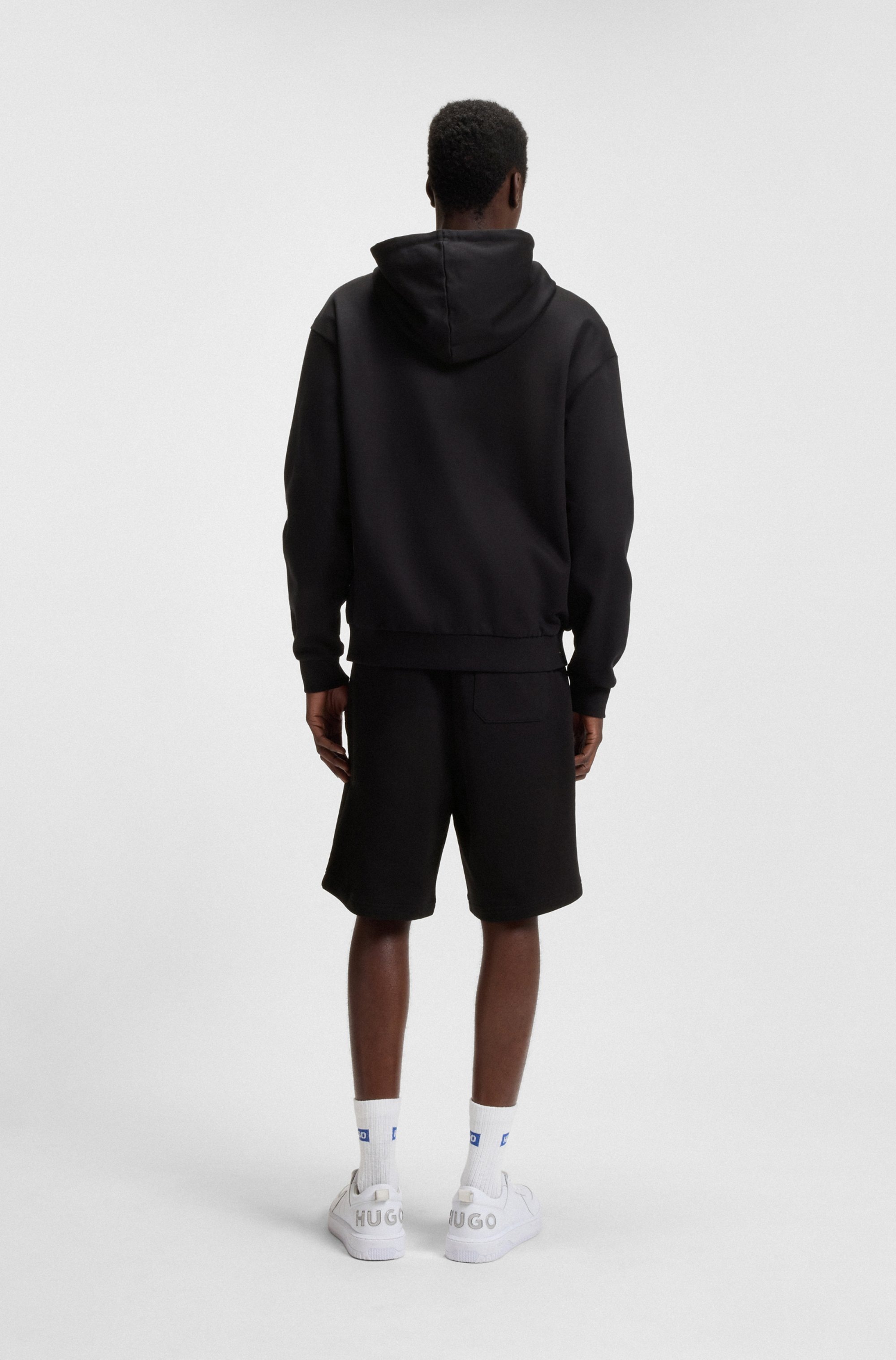 HUGO Kapuzensweatjacke »Nadarasi« mit Logo-Badge
