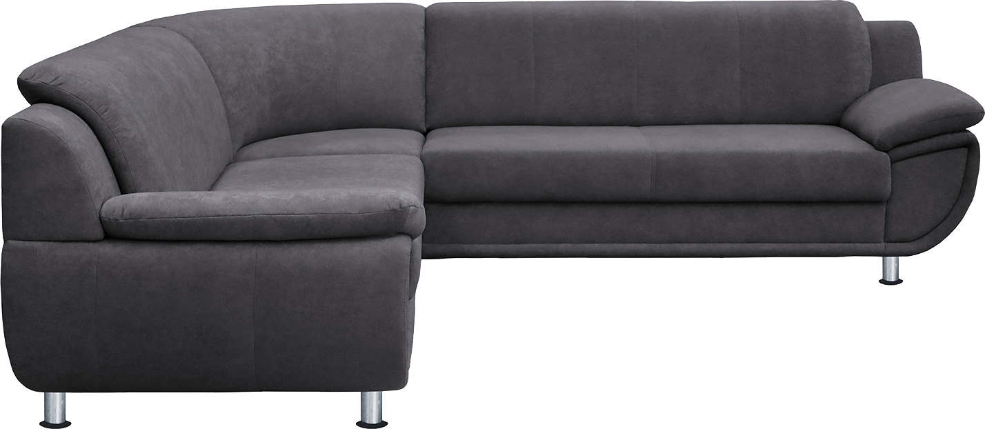 TRENDMANUFAKTUR Ecksofa »Rondo wahlweise mit Schlaffunktion, bequeme Armlehnen« L-Form, wahlw.mit Federkern, Füße chromfarben, Unser Dauertiefpreis