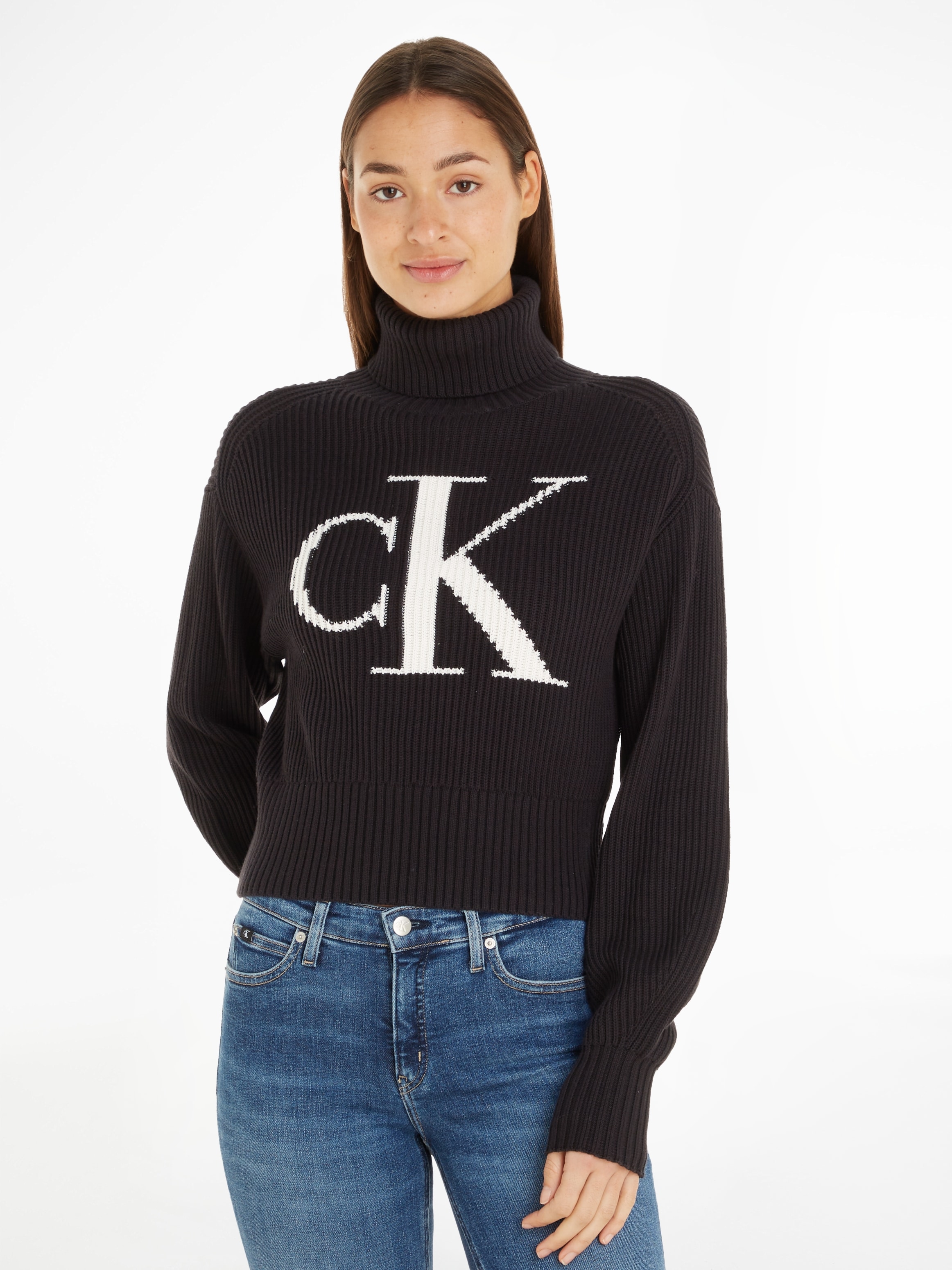 Rollkragenpullover »BLOWN UP CK LOOSE SWEATER«