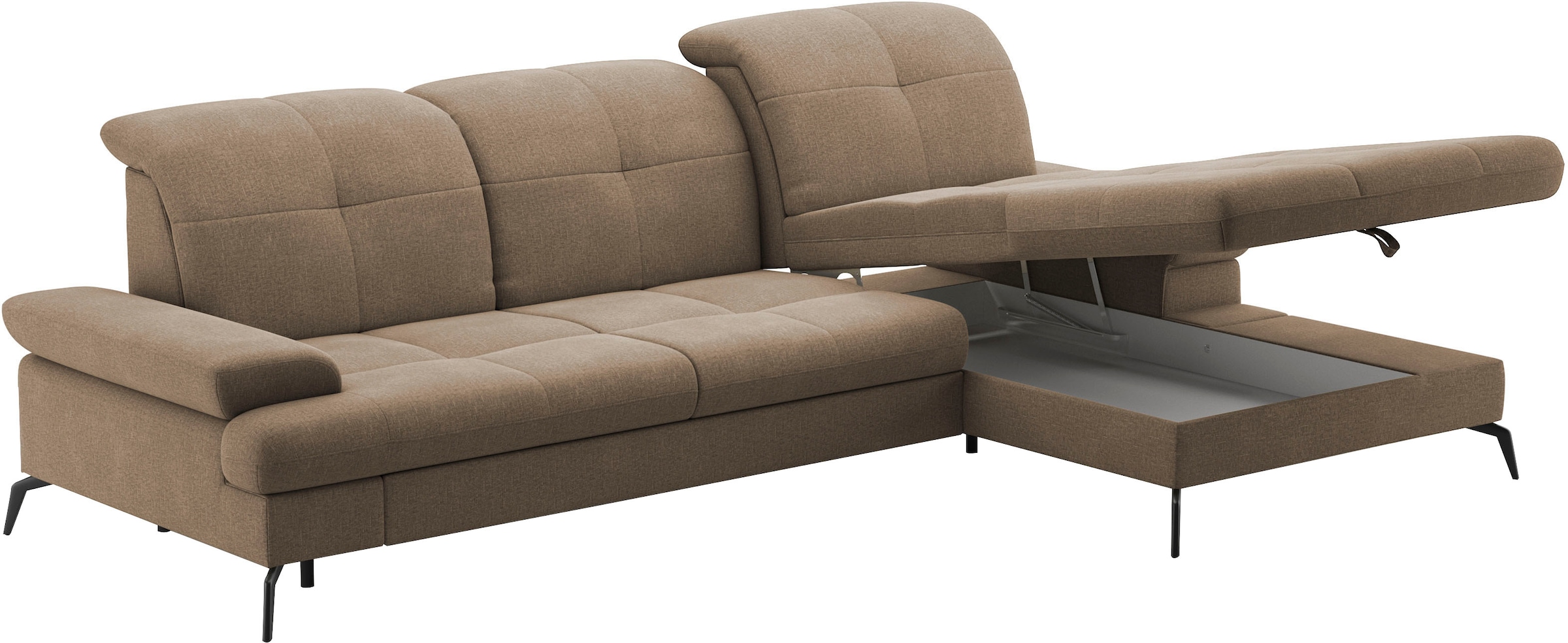 sit&more Ecksofa »Amica, L-Form, inkl. Sitztiefenverstellung & Armteilverstellung«, wahlweise mit Bettfunktion, Bettkasten und Kopfteilverstellung