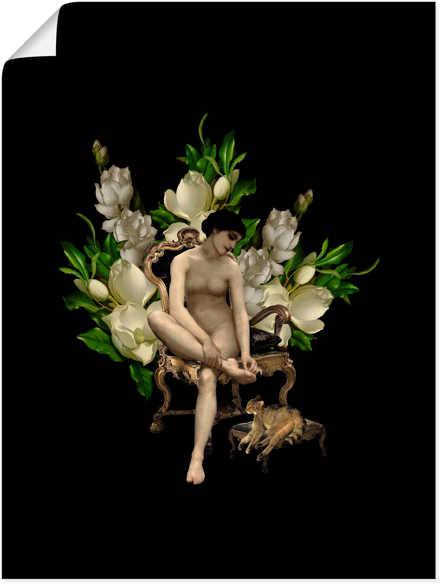 Poster »Venus mit Katze und Magnolien«, Gottes Bilder, (1 St.), als Alubild,...