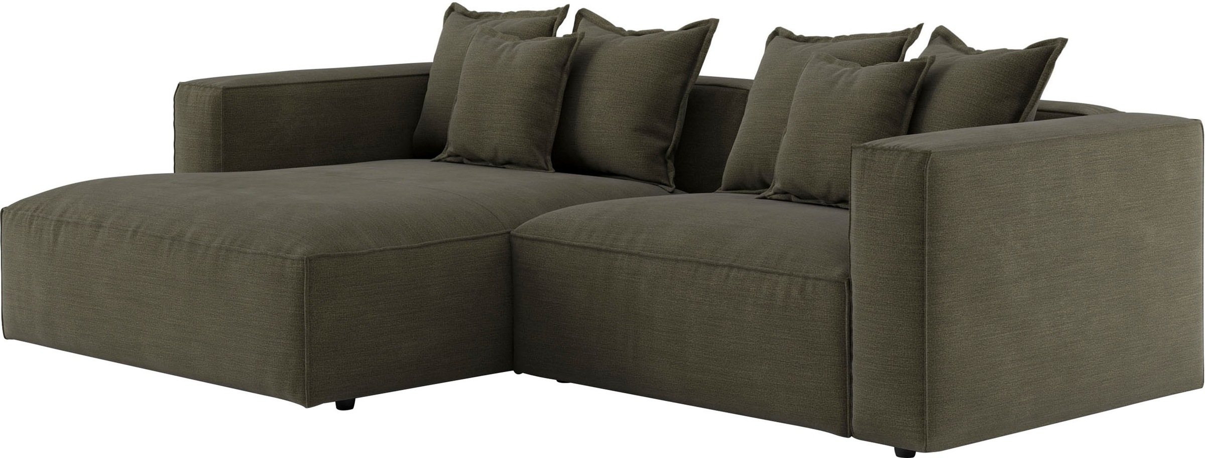 INOSIGN Ecksofa »Cowboy L-Form«, mit 6 Kissen, kubisches Sofa