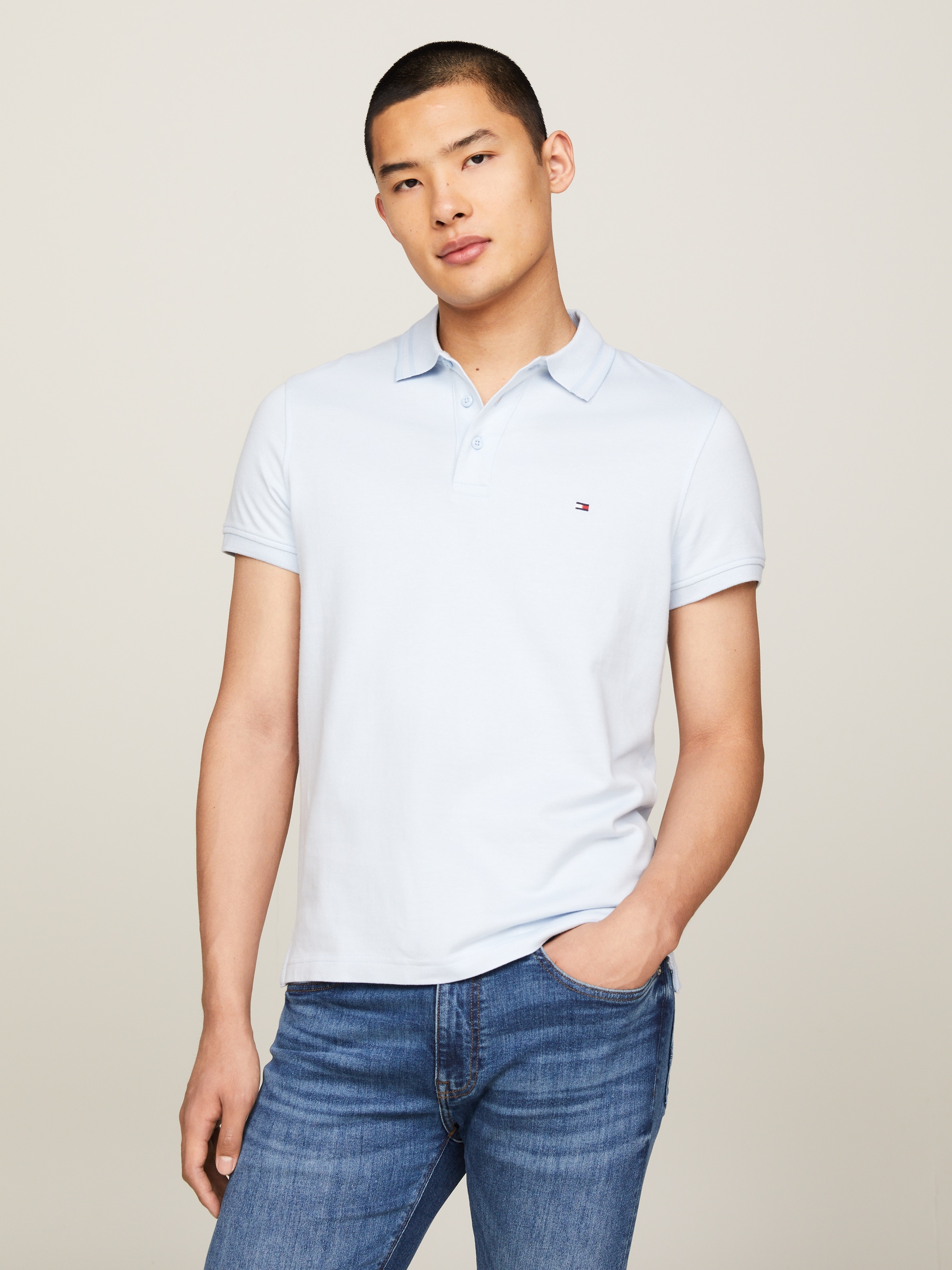 Tommy Hilfiger Poloshirt »PRETWIST MOULINE SLIM FIT POLO«, mit melierter Optik