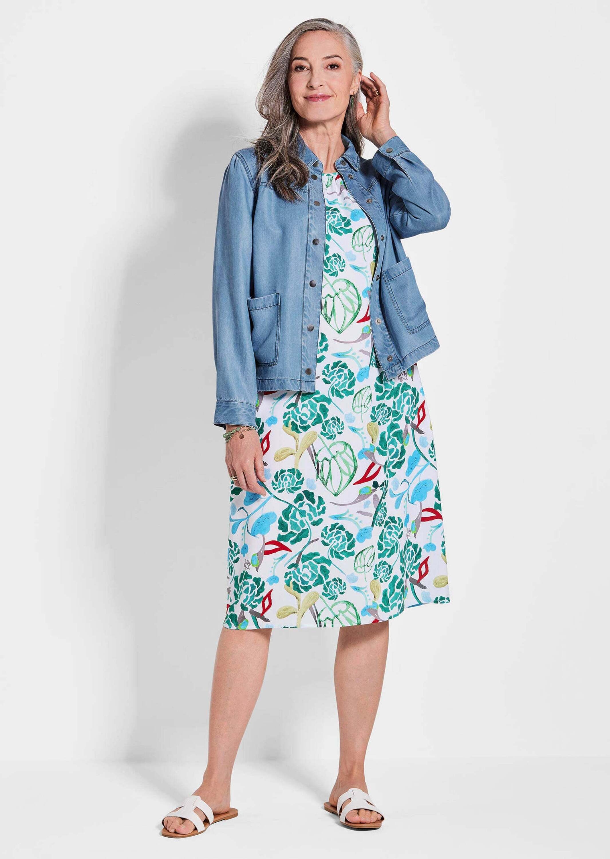 GOLDNER Kurzjacke »Denim-Jacke in Blau mit aufgesetzten Taschen« Große aufgesetzte Taschen