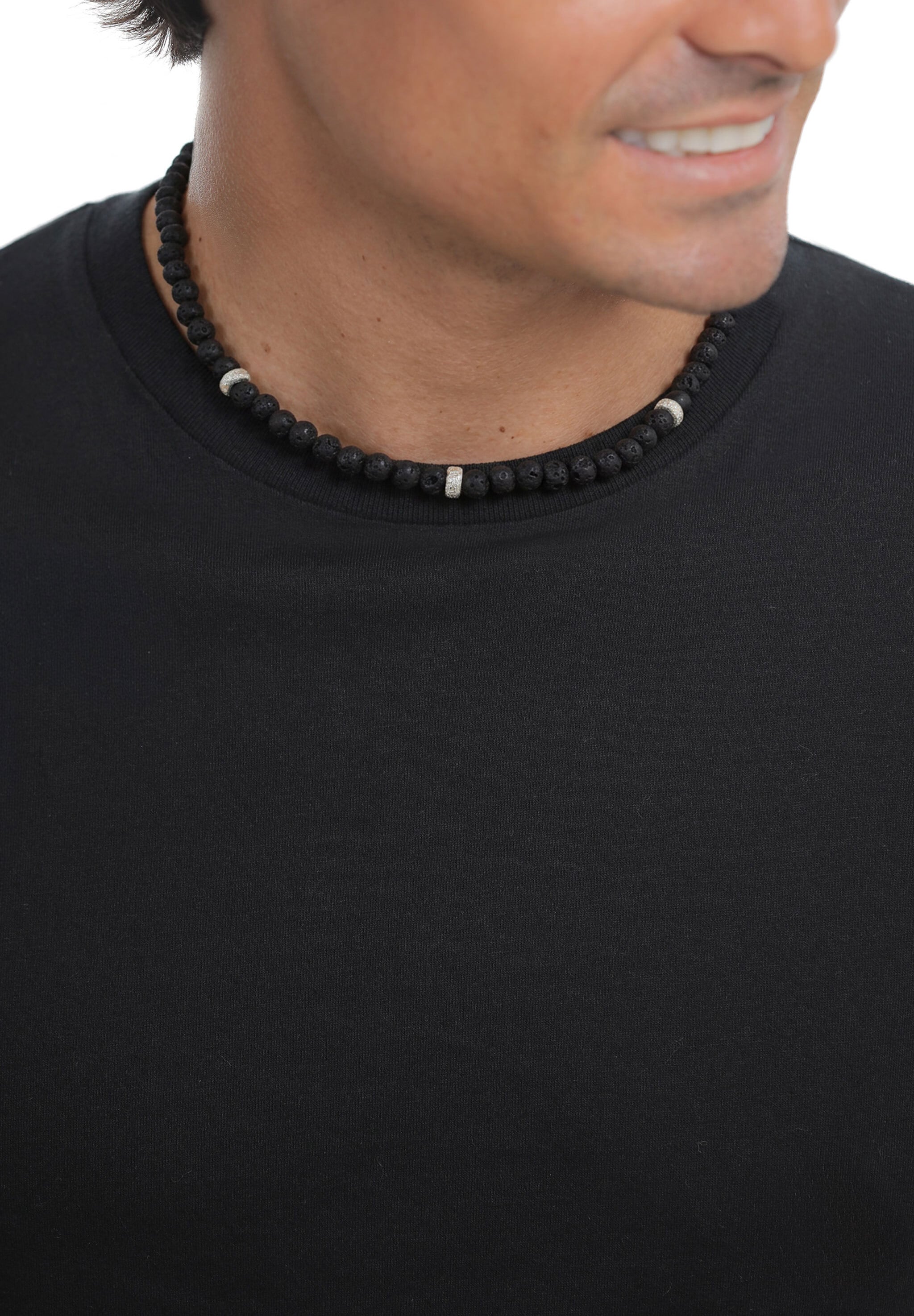 Kuzzoi »Halskette Lava Schwarz 925 Sterling Silber«