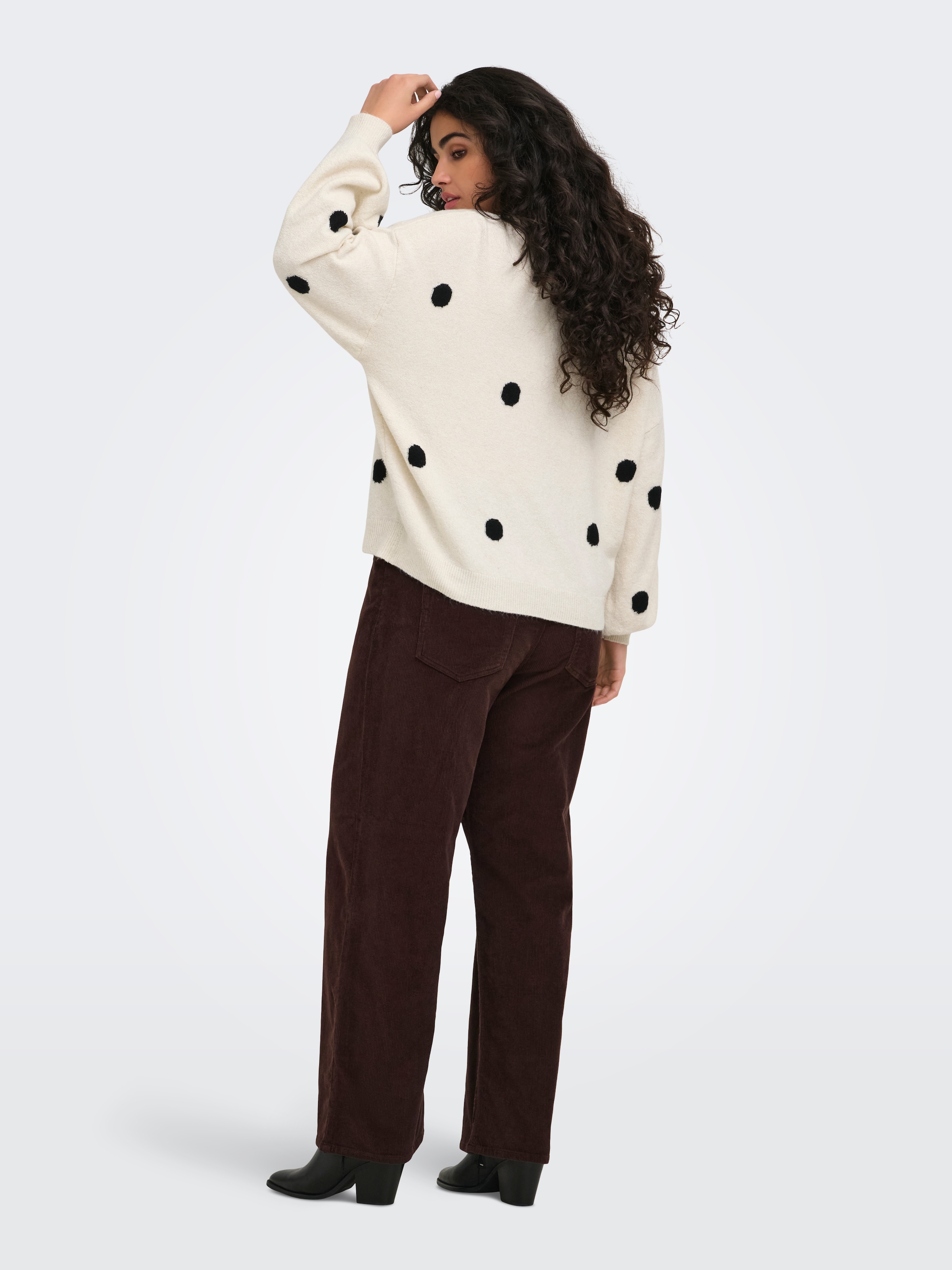 ONLY CARMAKOMA »CARRICA LS DETAIL O-NECK KNT« Materialmix, normal geschnitten
