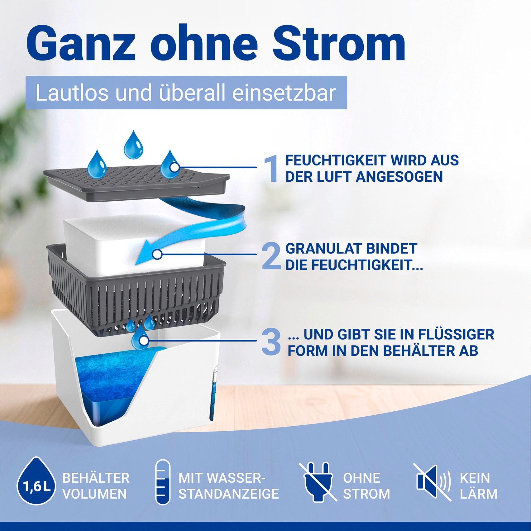 WENKO Luftentfeuchter »Cube« für 80 m³ Räume 1000 g