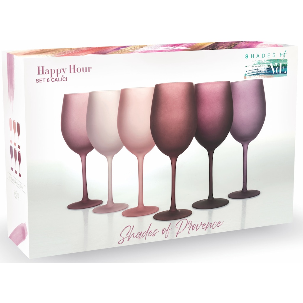 Villa d'Este Weinglas »Happy Hour Provence«, (Set, 6 tlg.), Gläser-Set, 6-teilig, Inhalt 550 ml