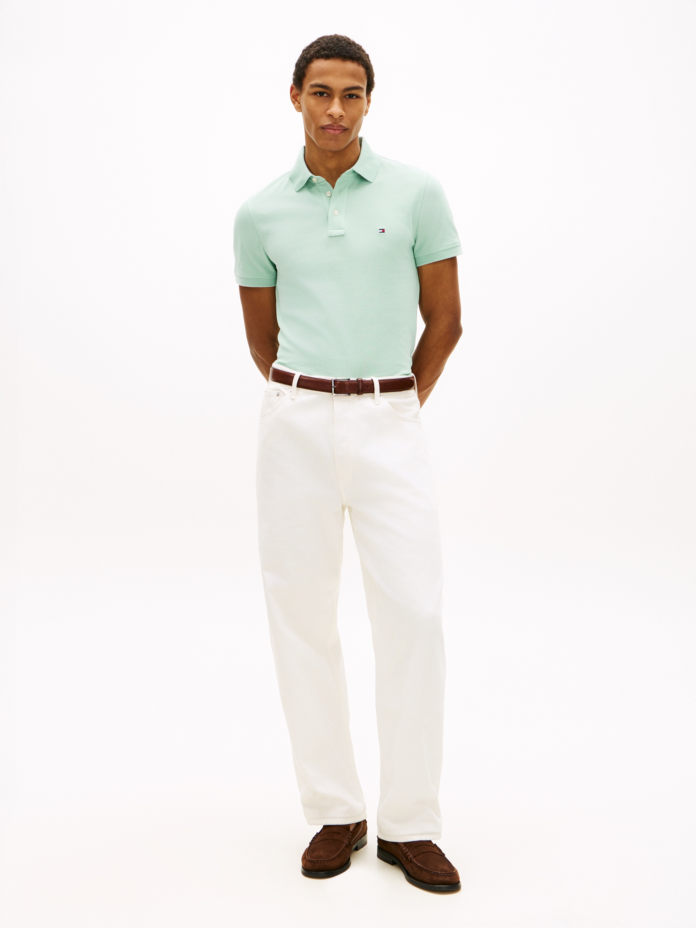 Tommy Hilfiger Poloshirt »1985 SLIM POLO« Markenstickerei, aus Baumwoll-Piqué