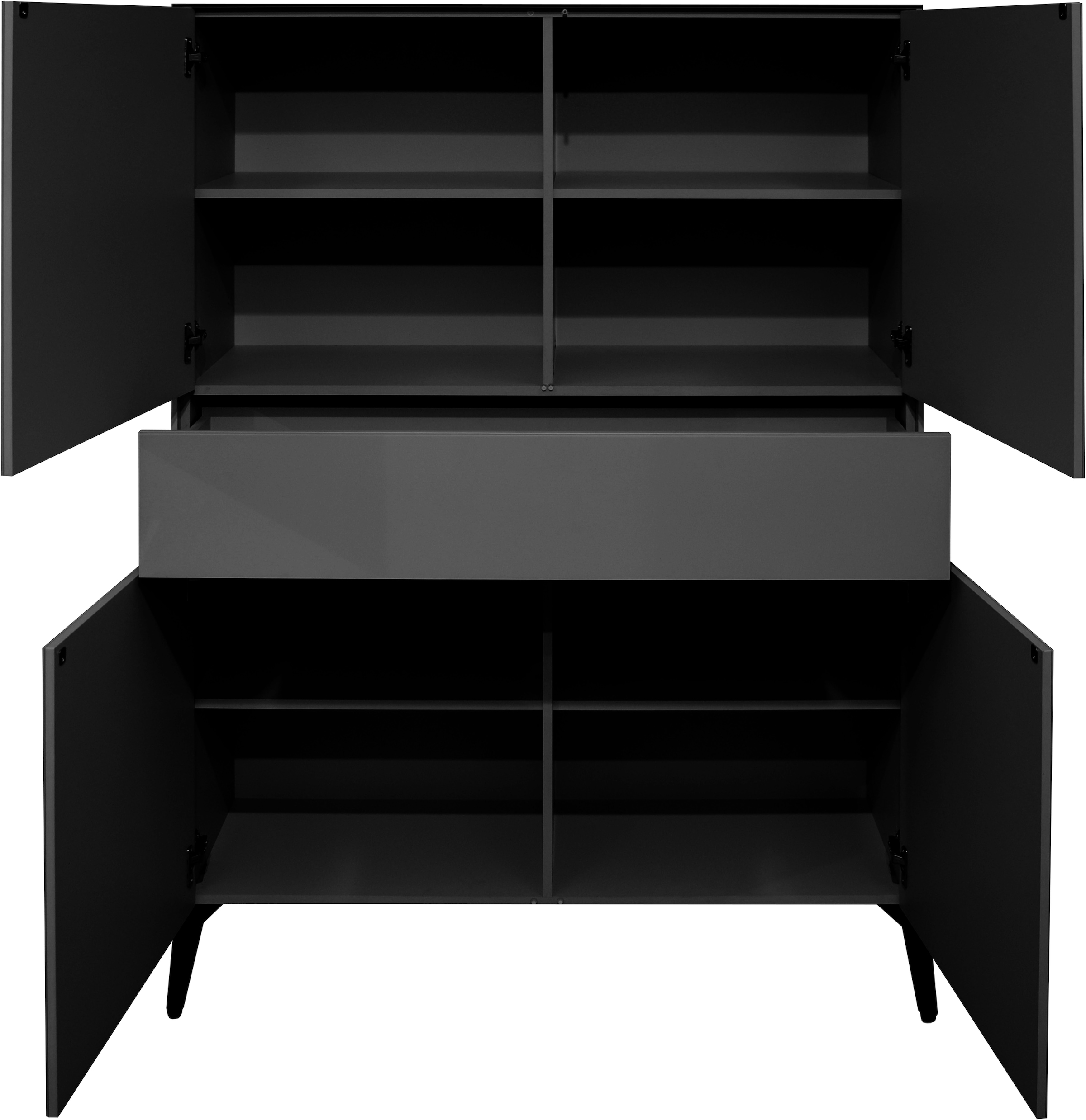 Mäusbacher Highboard »Imola TOPSELLER!«, Mäusbacher Highboard, Breite 121 cm, mit Glasfront und Glasoberplatte