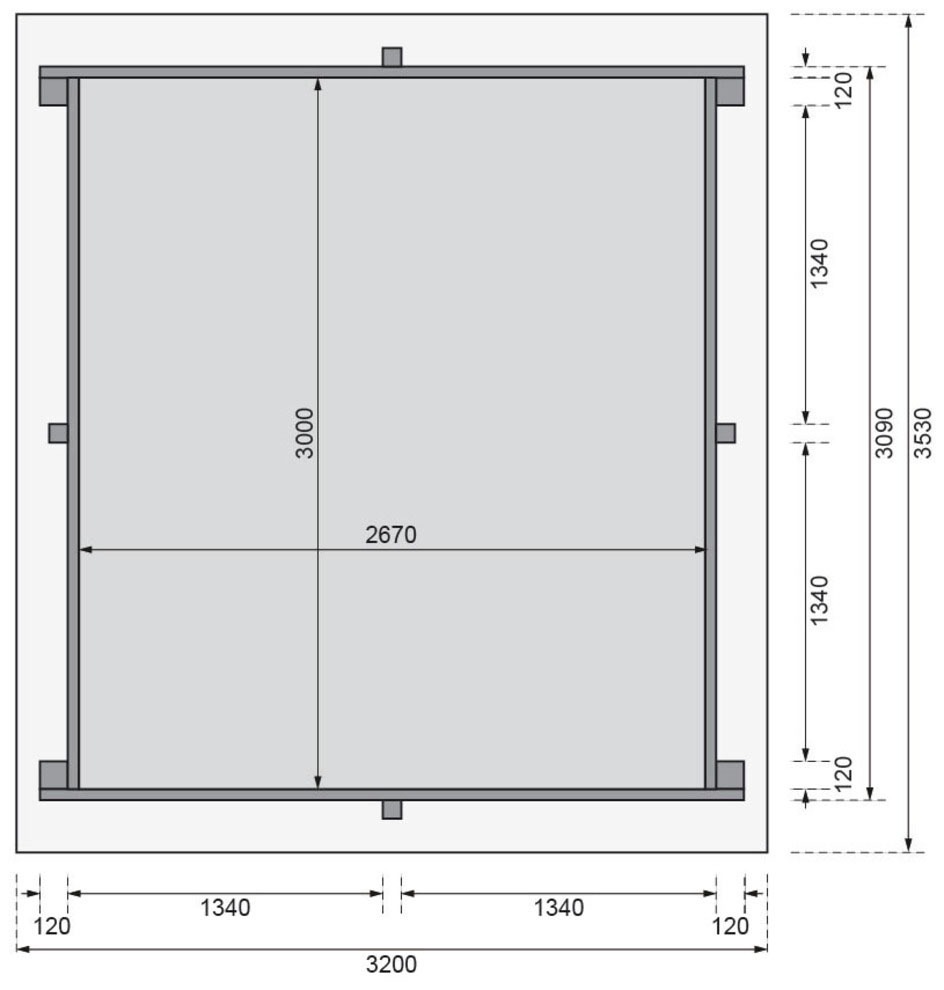 Karibu Rechteckpool »Holzpool Milano«, BxLxH: 353x320x124 cm, kesseldruckimprägniert