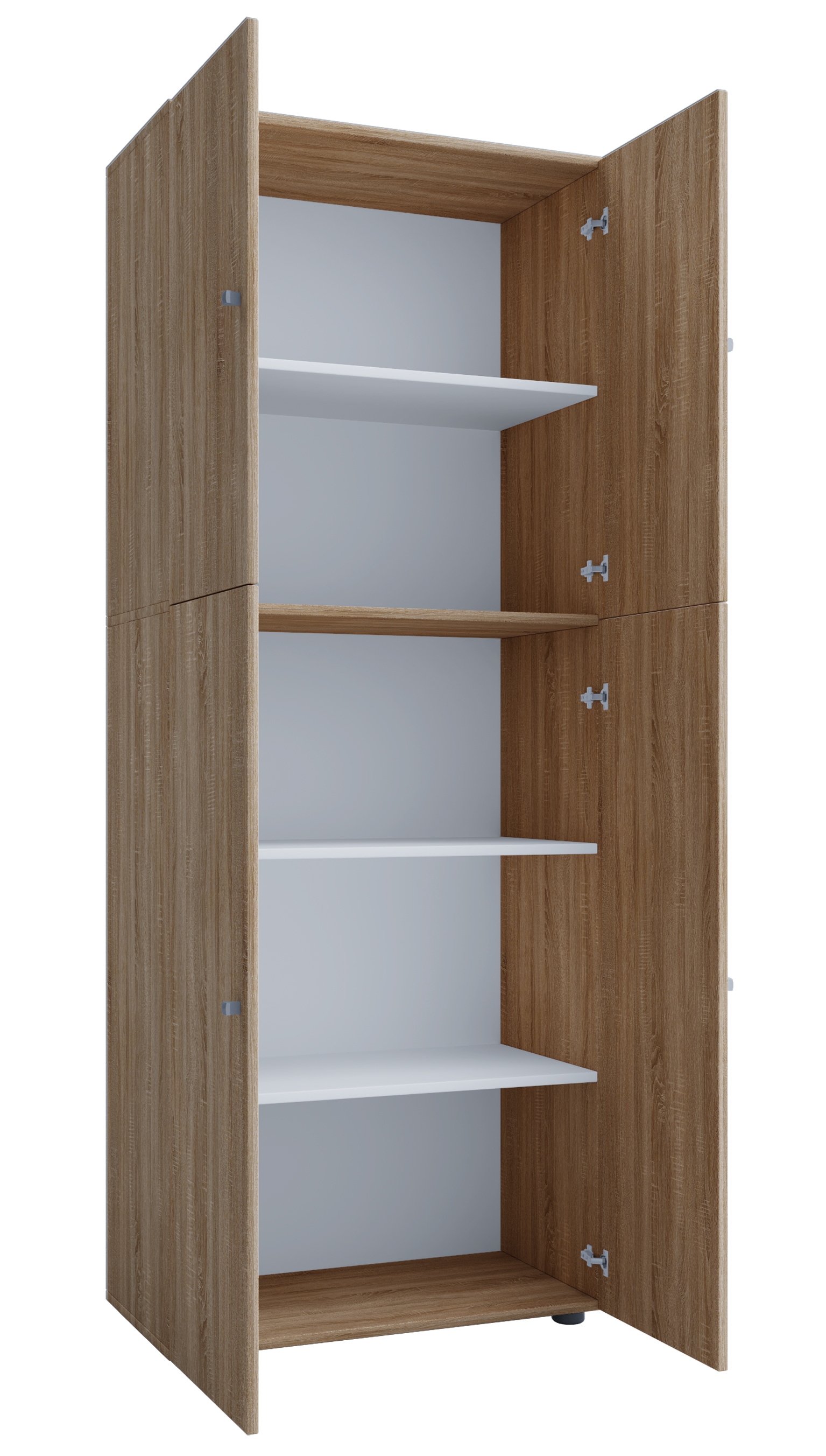 VCM Schuhschrank »VCM Holz-Schuhschrank | Maße: B. 70 x H. 184 x T. 40 cm | Allzweckschrank | 5 Fächer | 4 Drehtüren - Lona« 1 Stk. tlg.