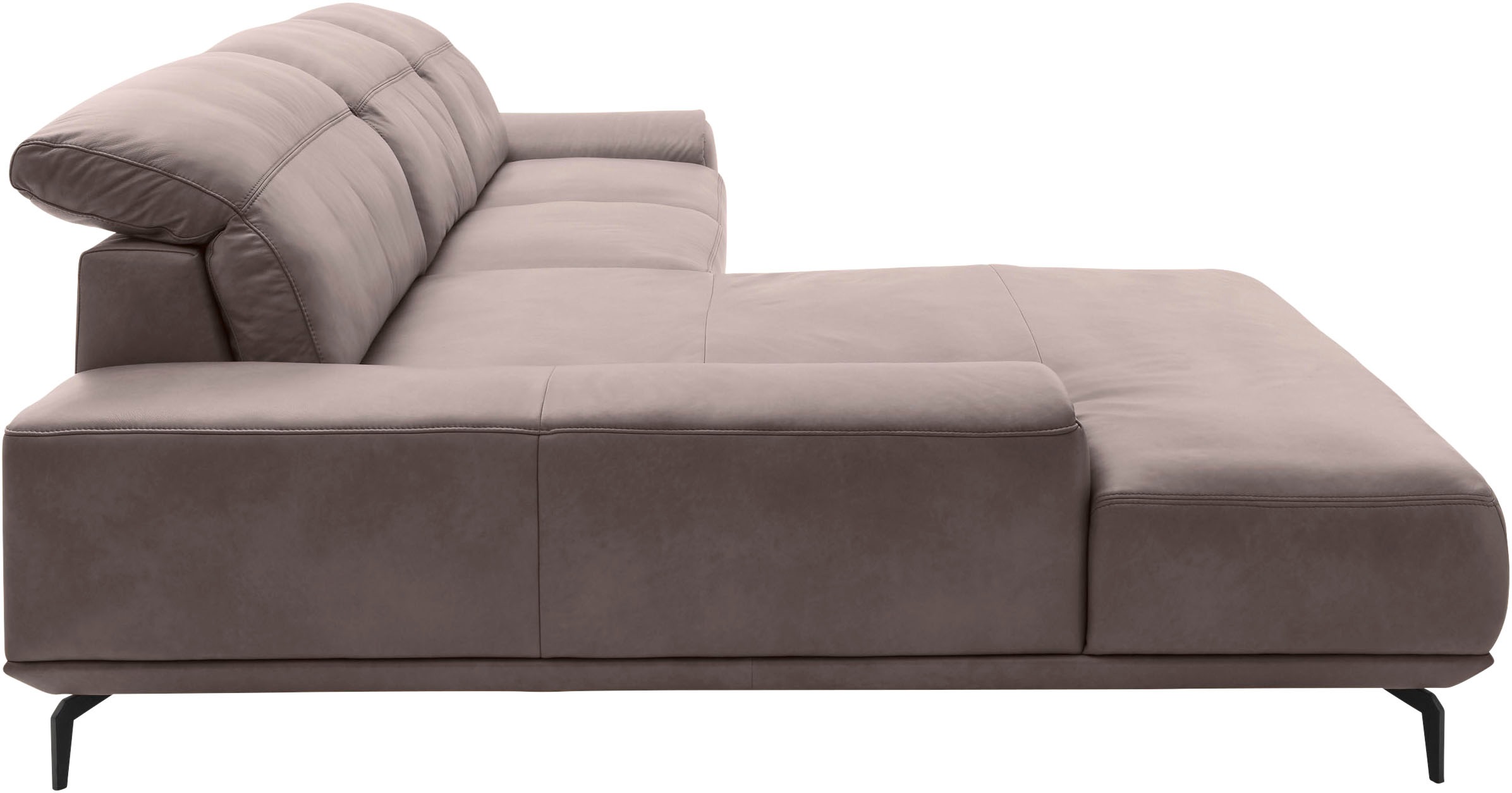Musterring Wohnlandschaft »MR 2490 Ecksofa mit erstklassigem Sitzkomfort, Long-Life-Leder« Fuß schwarz, Sitzhöhe 48cm, wahlweise mit Funktionen, Maße 342x207 cm
