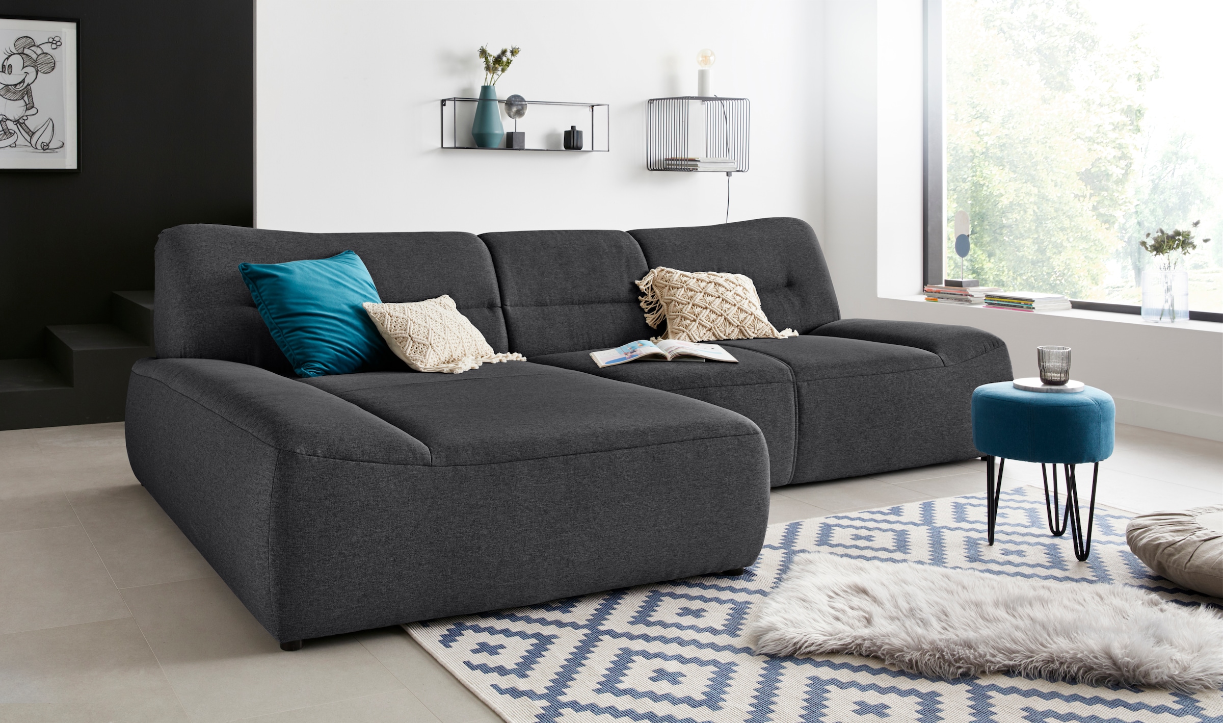 DOMO collection Ecksofa »Cesena moderne Polsterecke mit flachen Armlehnen, L-Form«, fester Sitzkomfort, frei im Raum stellbar