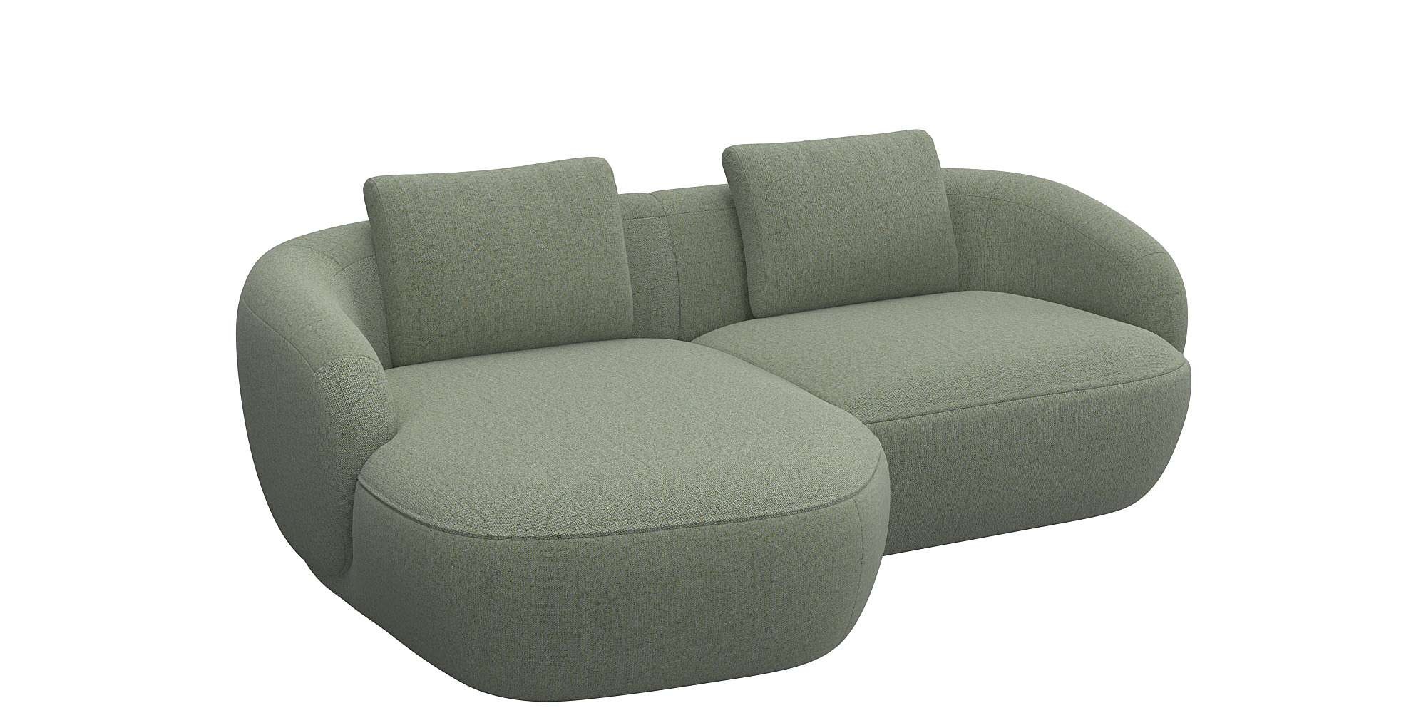 FLEXLUX Wohnlandschaft »Torino, rund, L-Form, Sofa-Ecke mit Recamiere, Longchair-Sofa«, Modernes, organisches Sofa-Design, Kaltschaum, Wellenunterfederung