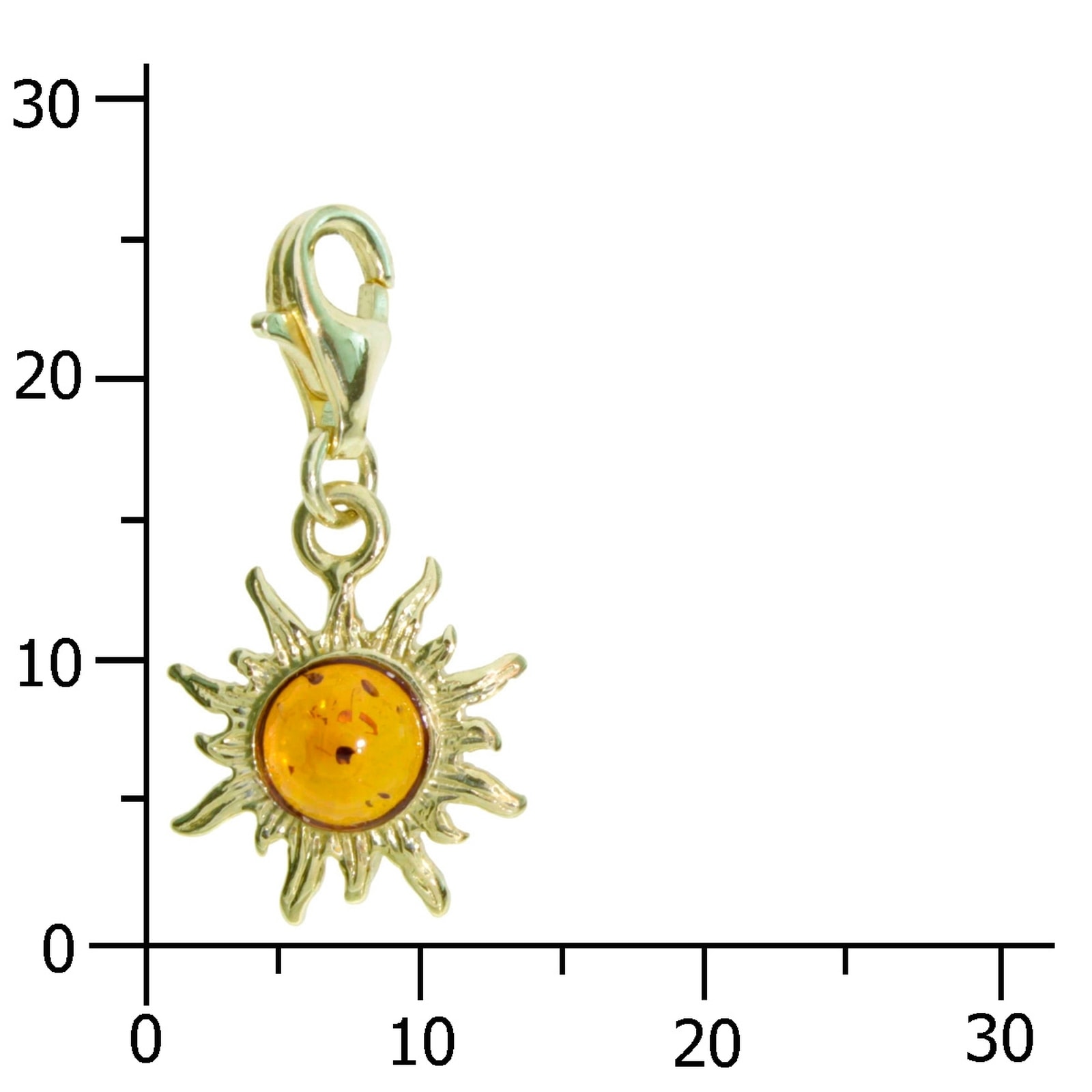 OSTSEE-SCHMUCK Kettenanhänger »- Sonne 14 mm - Gold 333/000 - Bernstein«