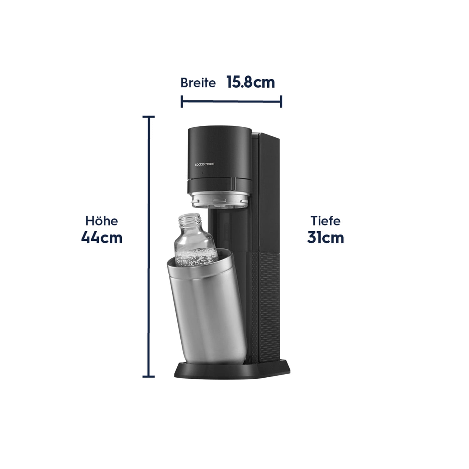 SodaStream Wassersprudler »DUO Wassersprudler titan, Vorteilspack XL« Glas- und Kunststoffflaschen nutzbar, DUO-Paket mit 4 Flaschen