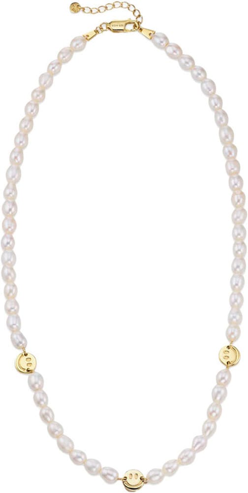Perlenkette »Schmuck Geschenk Silber 925 Halsschmuck Halskette Smiley«, mit Perle...