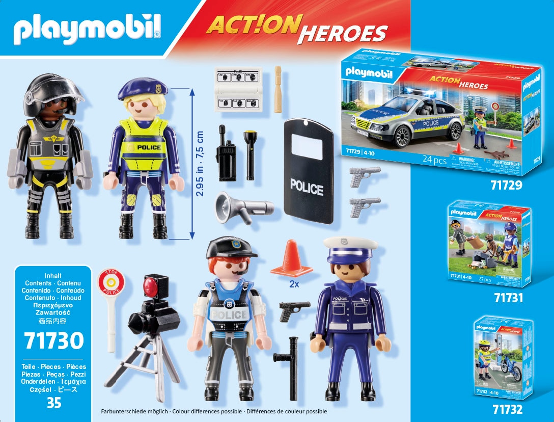 Playmobil® Konstruktions-Spielset »Figurenset Polizei (71730), Playmobil Action Heroes«, (35 St.), Made in Europe