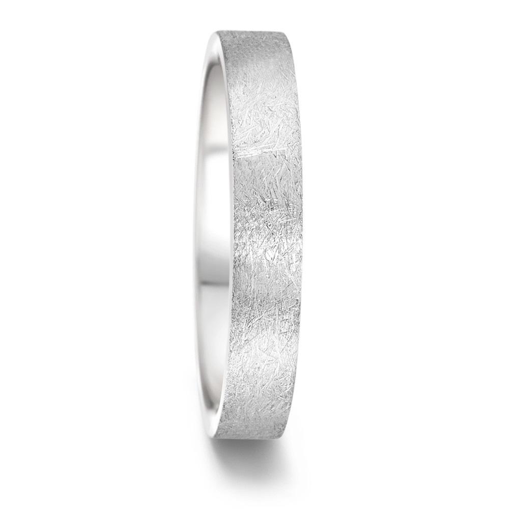 TeNo Partnerring TAMOR, eismattiert, Ringschiene: gerade 4 mm - comfort fit, TeNo