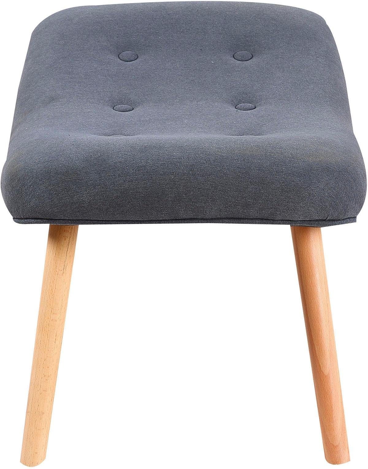 Homexperts Hocker »Aron«, (1 St.), Hocker mit Knopfsteppung